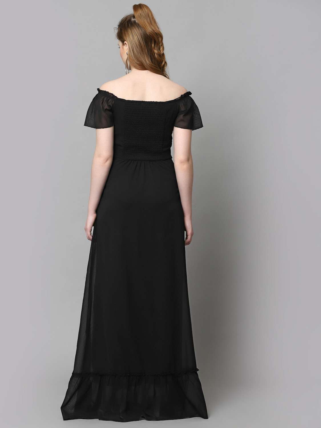 Image of METRONAUT Women Maxi Black Full Length Dress