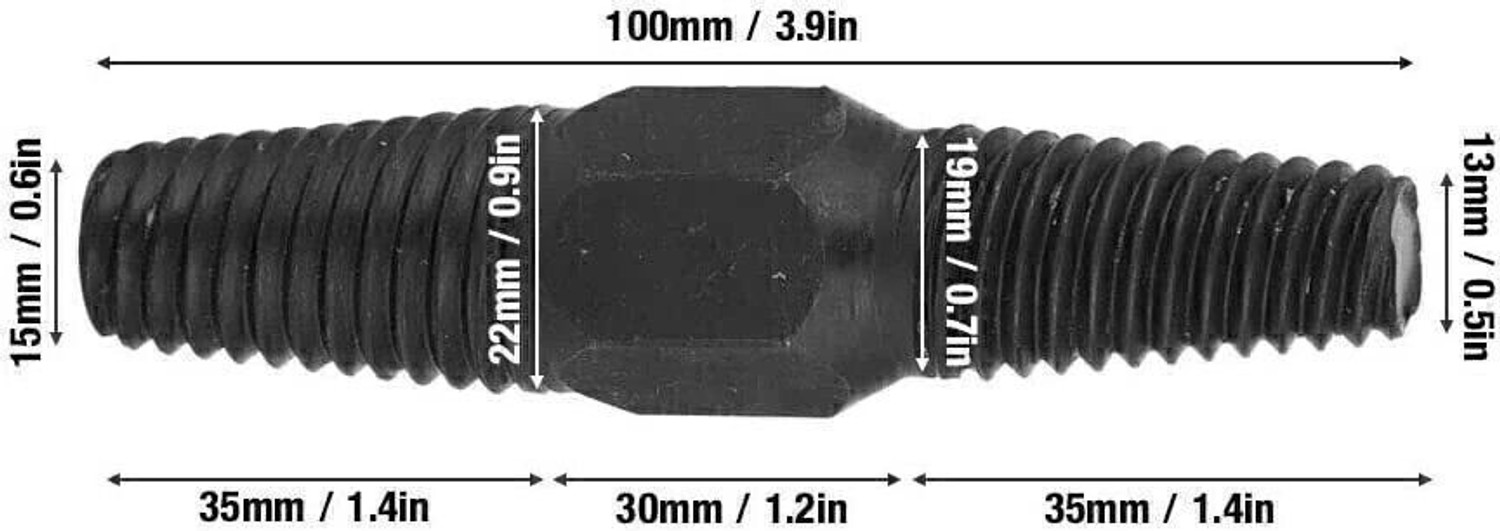 Image of uptodatetools Double Head Pipe Broken Screw Bolt Extractor Damaged Screw Remover 1 /2 inch + 3 /4 inch