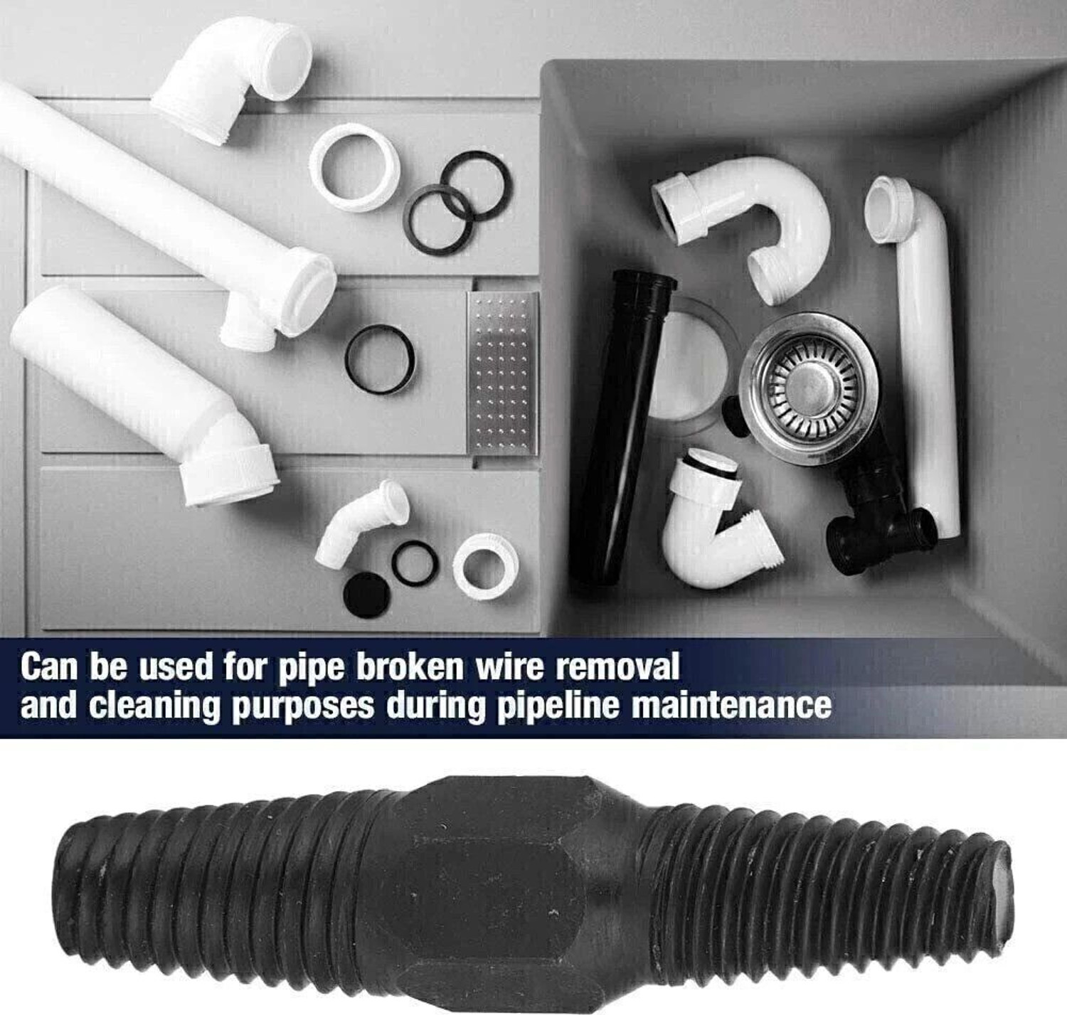 Image of uptodatetools Double Head Pipe Broken Screw Bolt Extractor Damaged Screw Remover 1 /2 inch + 3 /4 inch