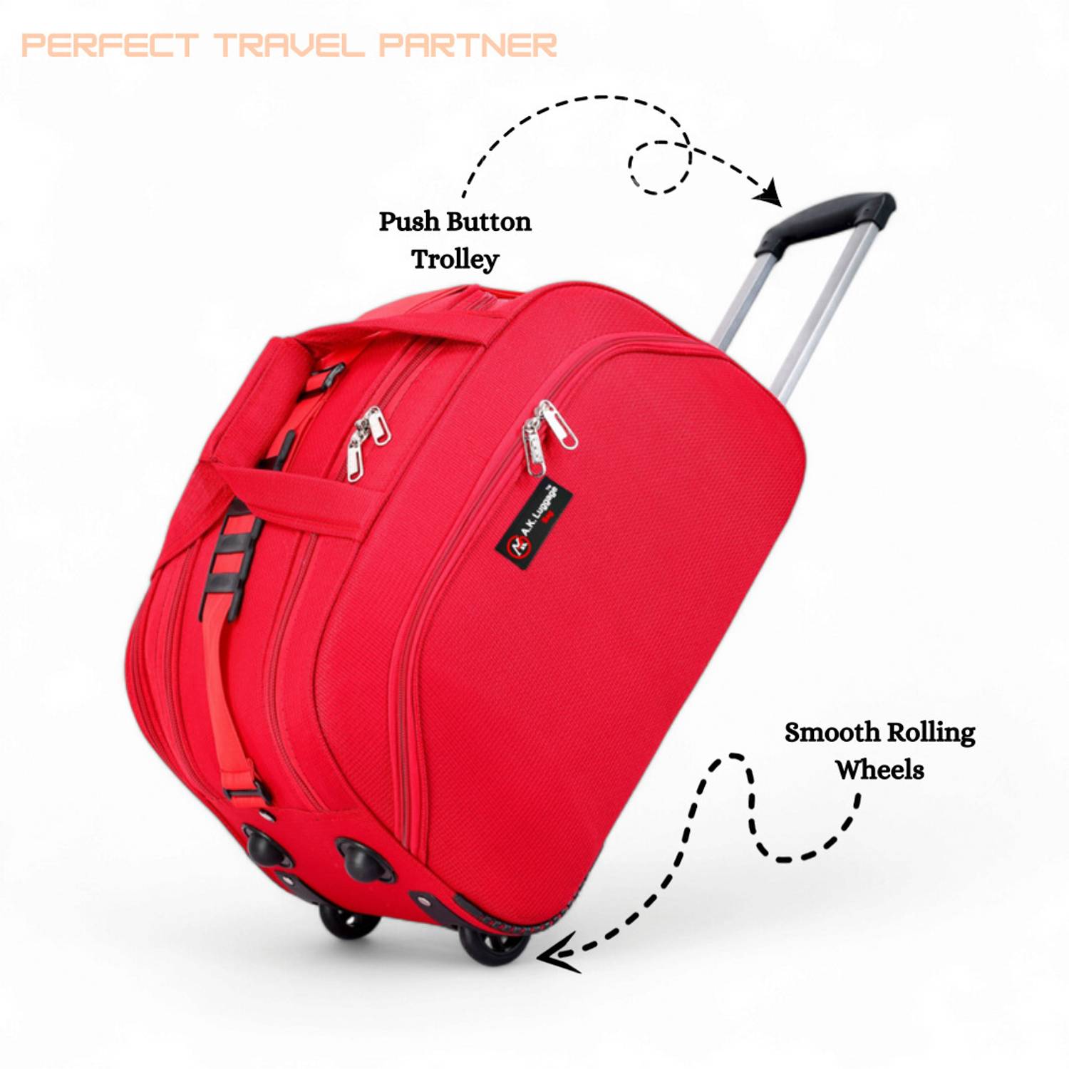 A.K. Luggage (Expandable) 24 Inches Duffel Trolley Travel Cabin Lugagge bag Duffel With Wheels (Strolley)