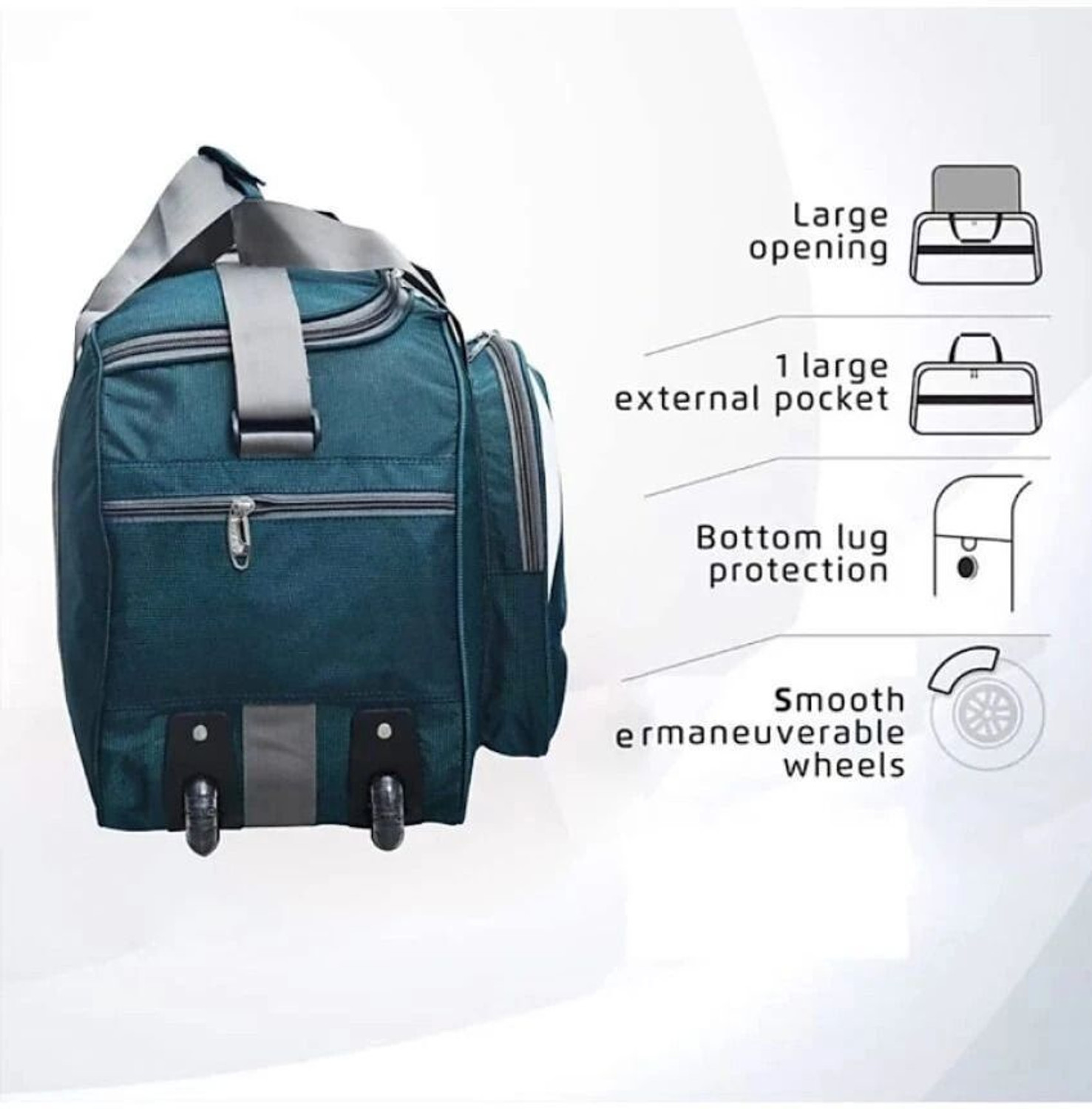 Image of RIBAY (Expandable) Strolley Duffel Bag - Luggage Travel with 2 wheels Duffel With Wheels (Strolley)