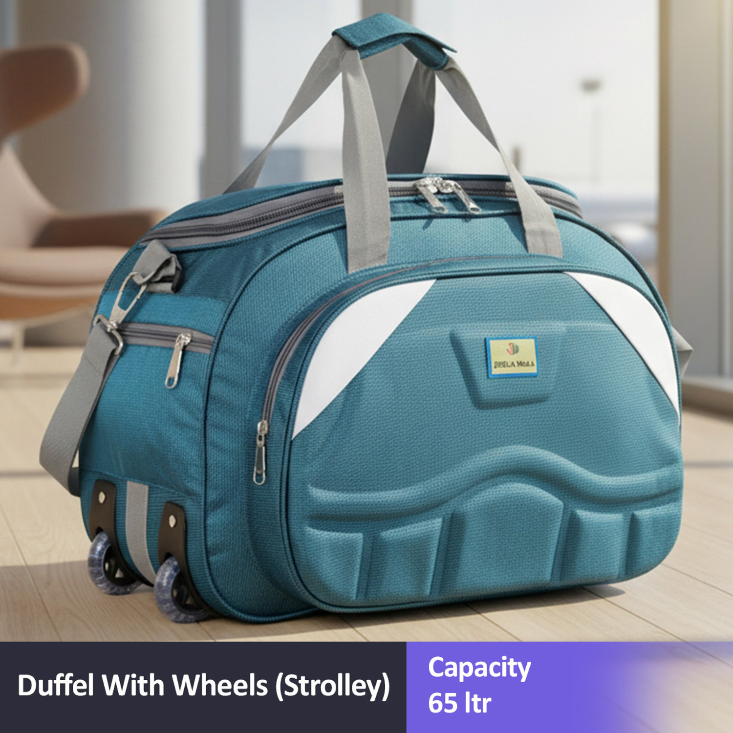 Image of Jholawala (Expandable) Trolley Duffle Luggage Bags with Wheels for Men & Women with Wheels (Strolley) Duffel With Wheels (Strolley)