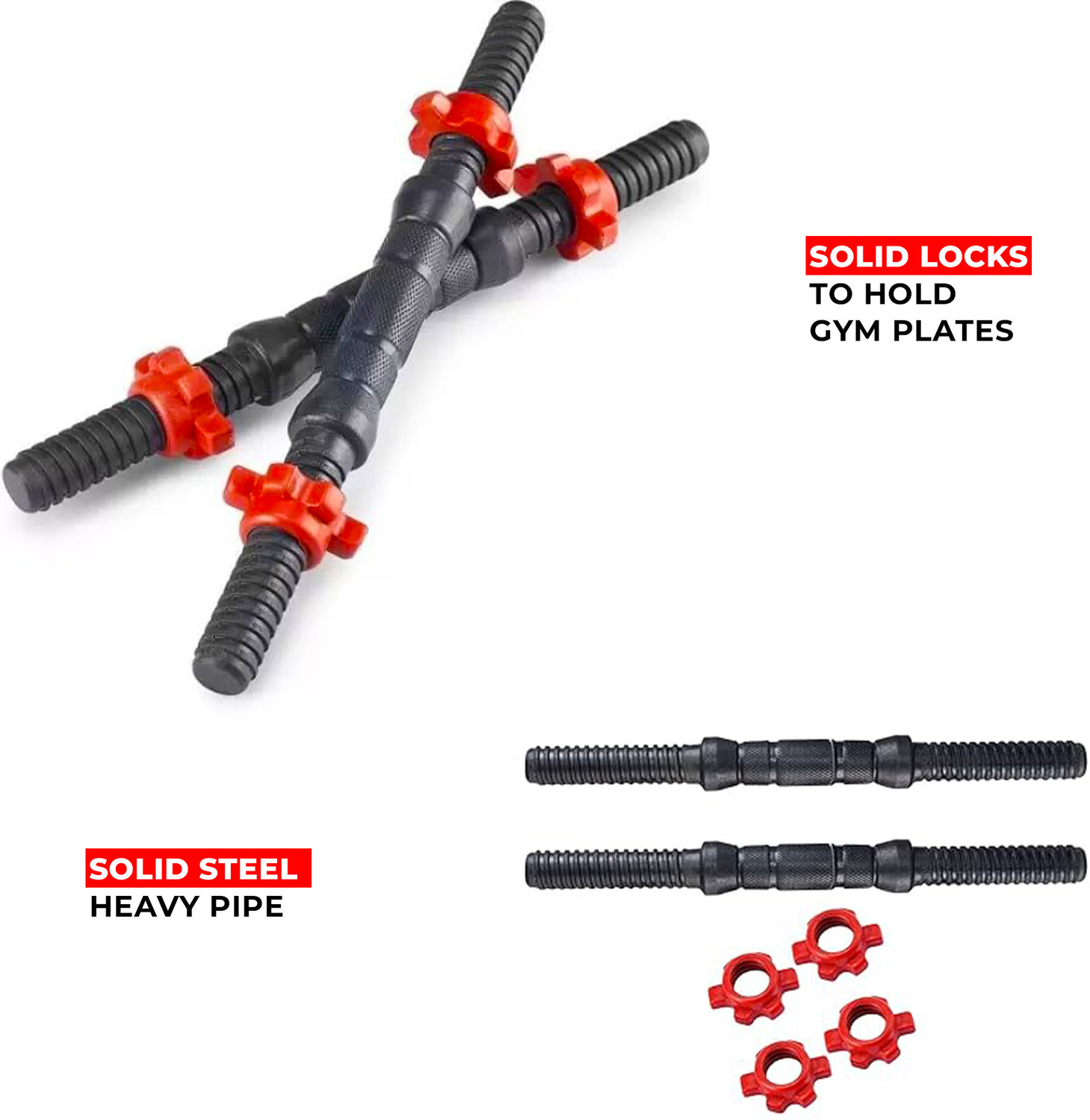 Image of LEAO 8 KG 3 in 1 Convertible Dumbbells & Barbell Home Gym Set Kit For Home Workout Adjustable Dumbbell