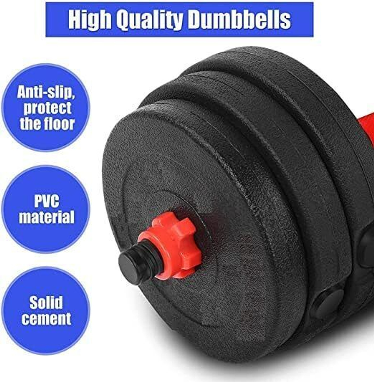 Image of FASTERO FITNESS 20KG Fitness Dumbbell Set Adjustable Weight Kit for Strength Training Fitness Accessory Kit Kit