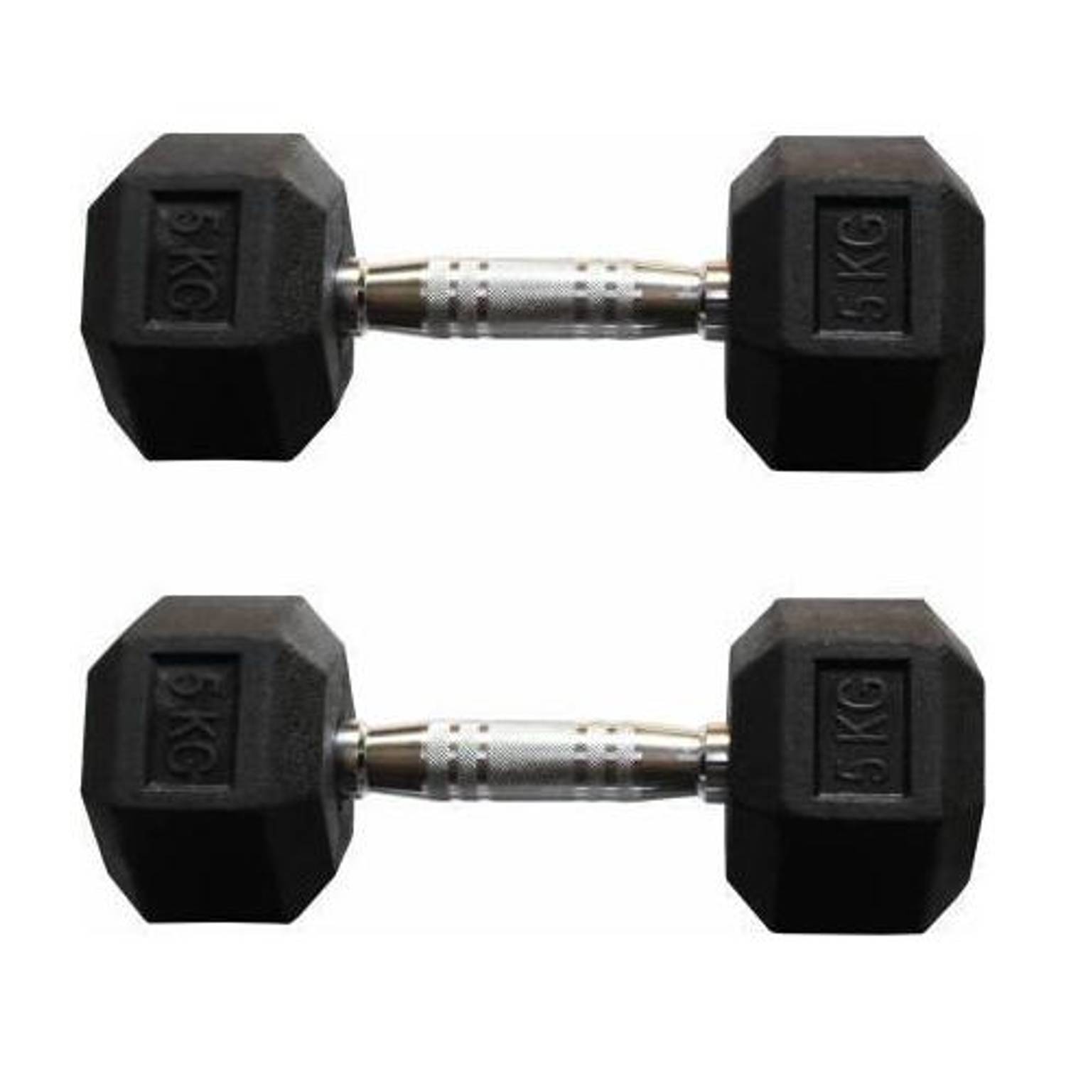 Pair of Hexa Rubber Coated Fixed Weight Dumbbell - Image 1
