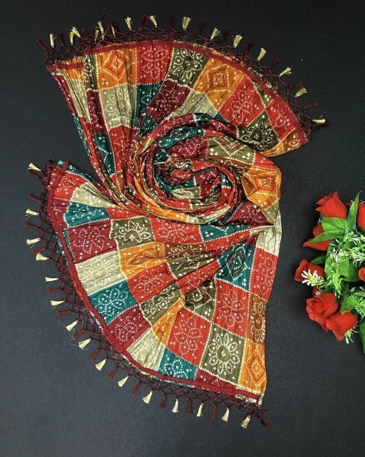 Fashion Tex Silk Blend, Polycotton Printed Multicolor Women Dupat