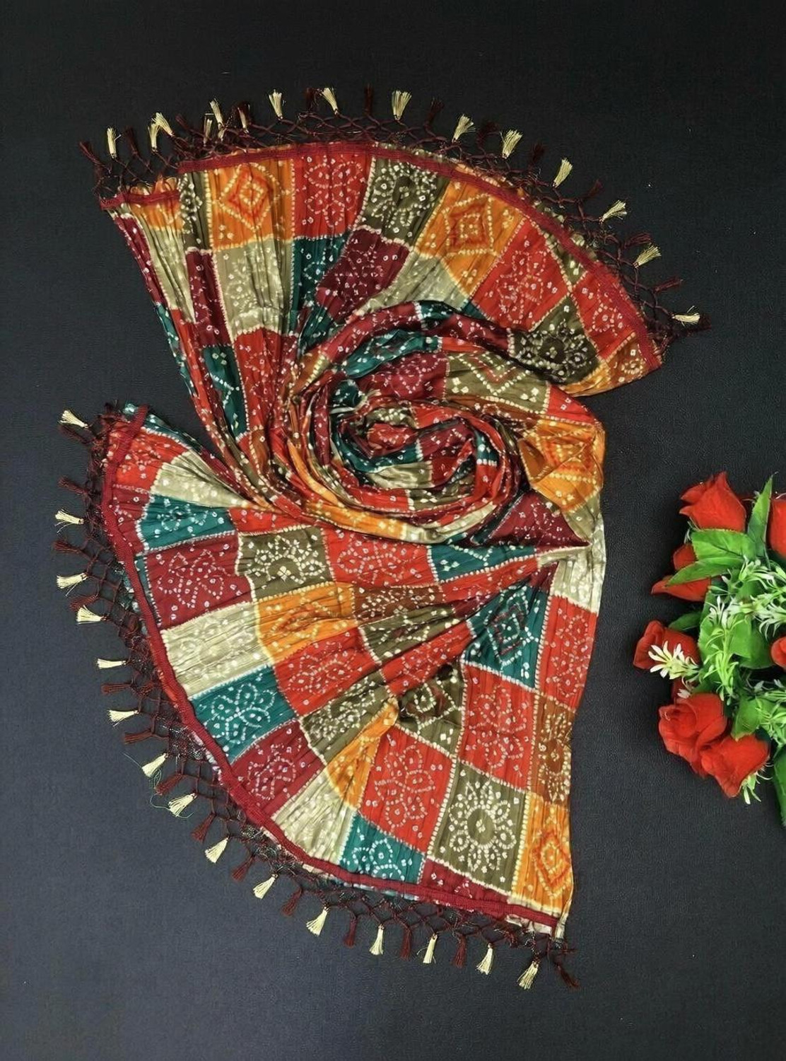 Image of Fashion Tex Silk Blend, Polycotton Printed Women Dupatta