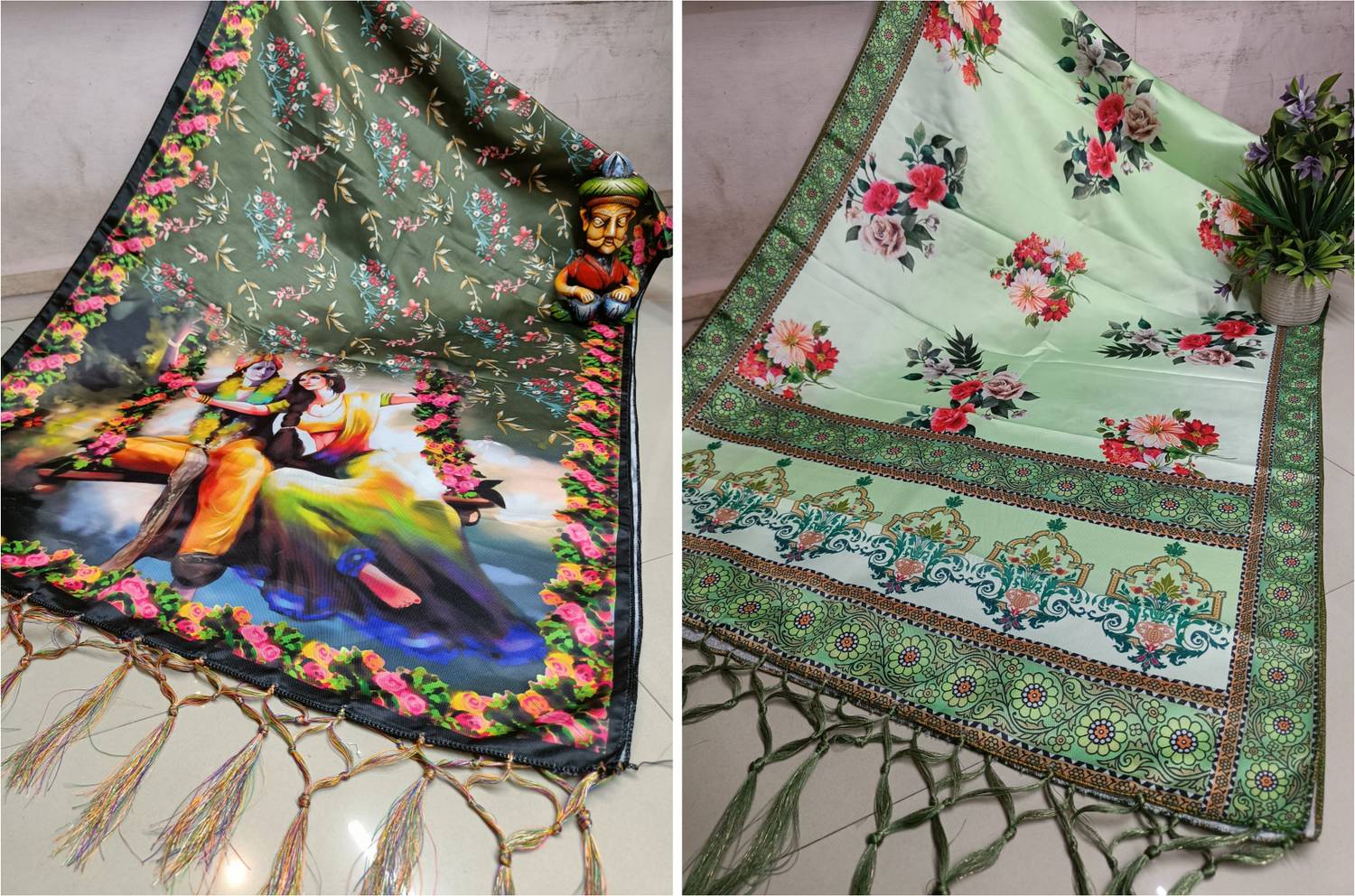 Bloviate Satin Blend Printed Women Dupatta