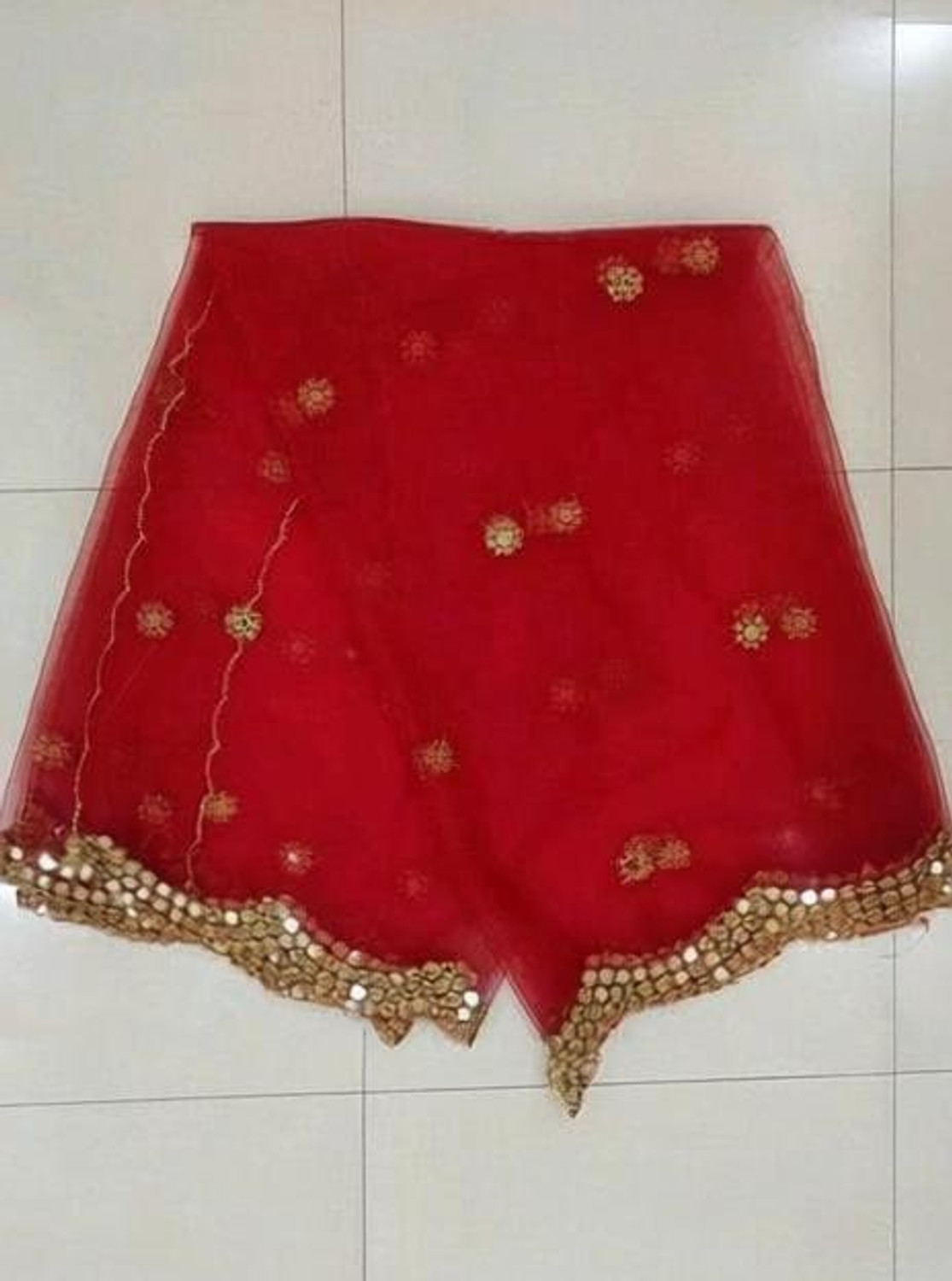 S And H Designer Net Embellished Women Dupatta