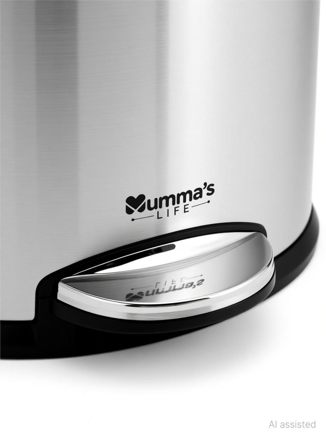 Image of Mumma's LIFE Plain Pedal Bin with Plastic Bucket And Lid (10 * 15inch 11LTR) Stainless Steel Dustbin