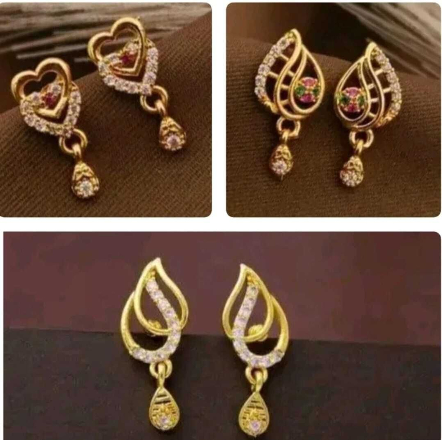Image of VIAANA CREATION 1 gram gold earrings for womens and girls Alloy Stud Earring