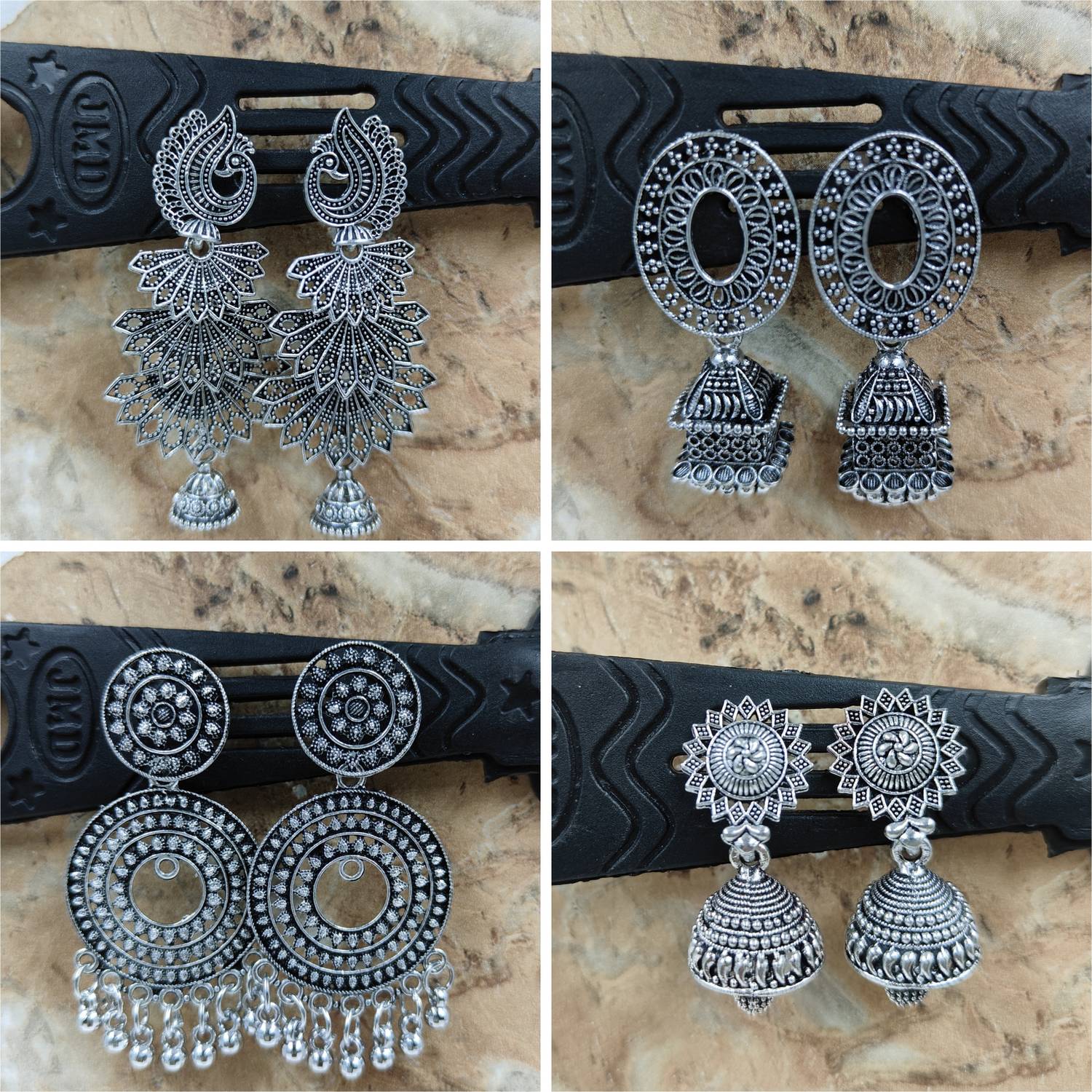 Arushi Fashion Combo 4 Pair Stunning Gold Plated Pearl Hoop Earrings Beads Alloy Jhumki Earring, Hoop Earring