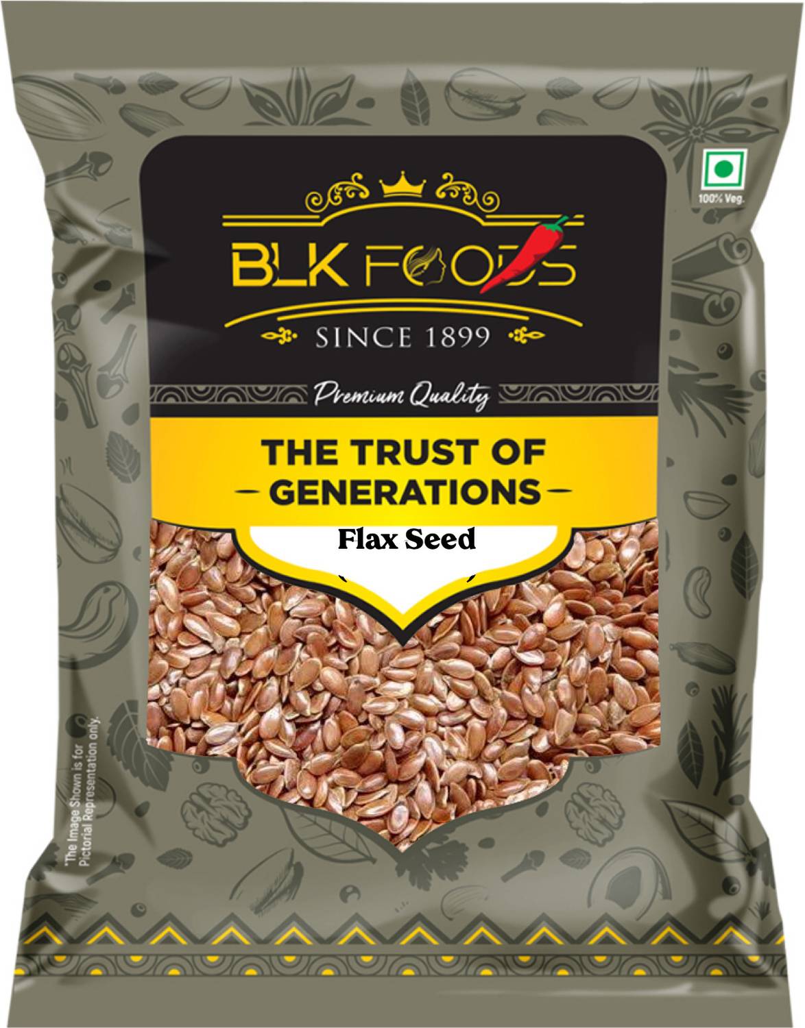 BLK FOODS Select Flax Seeds 200g (Alsi beej) Brown Flax Seeds