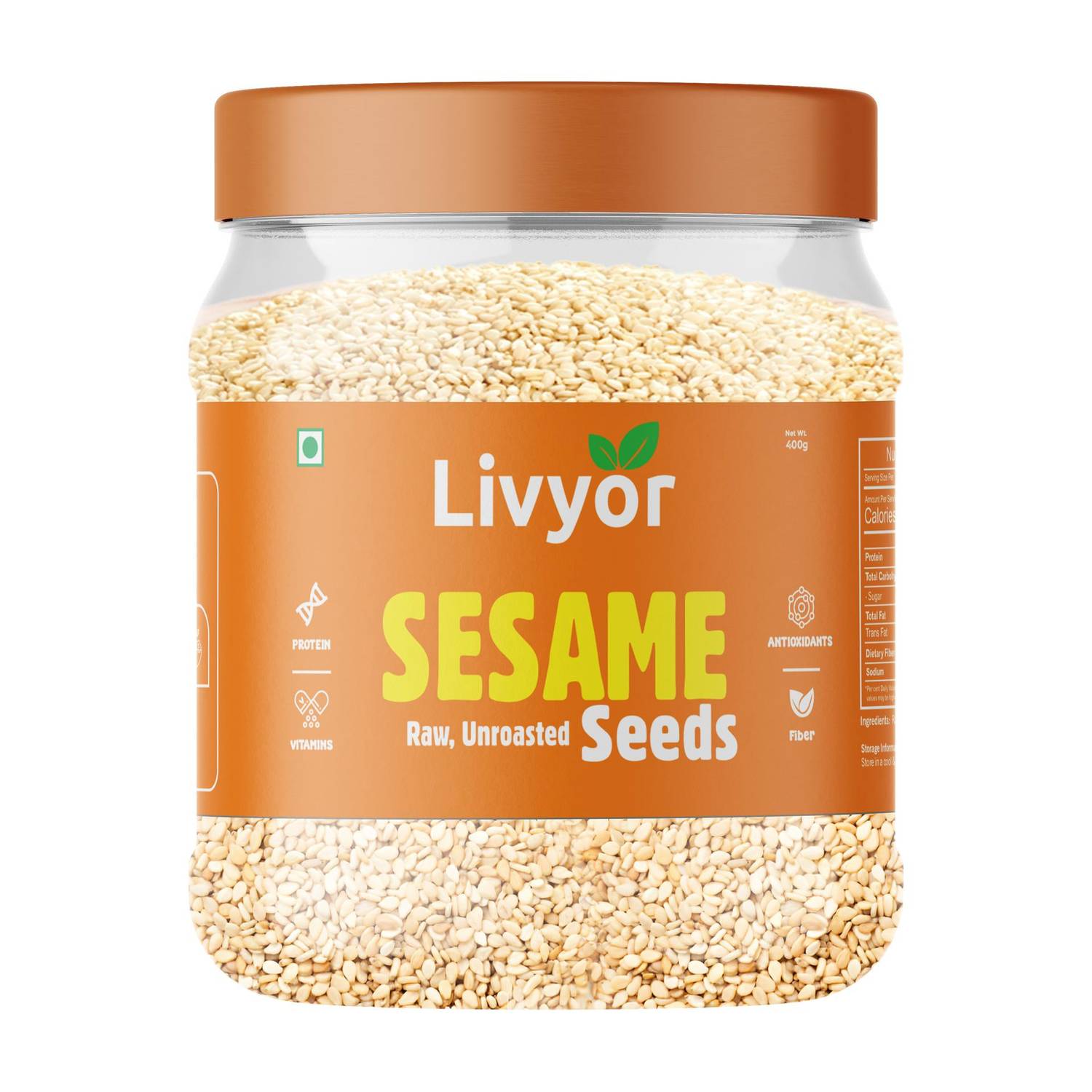 LIVYOR White Sesame Seeds for eating, Raw Till Sesame Seeds