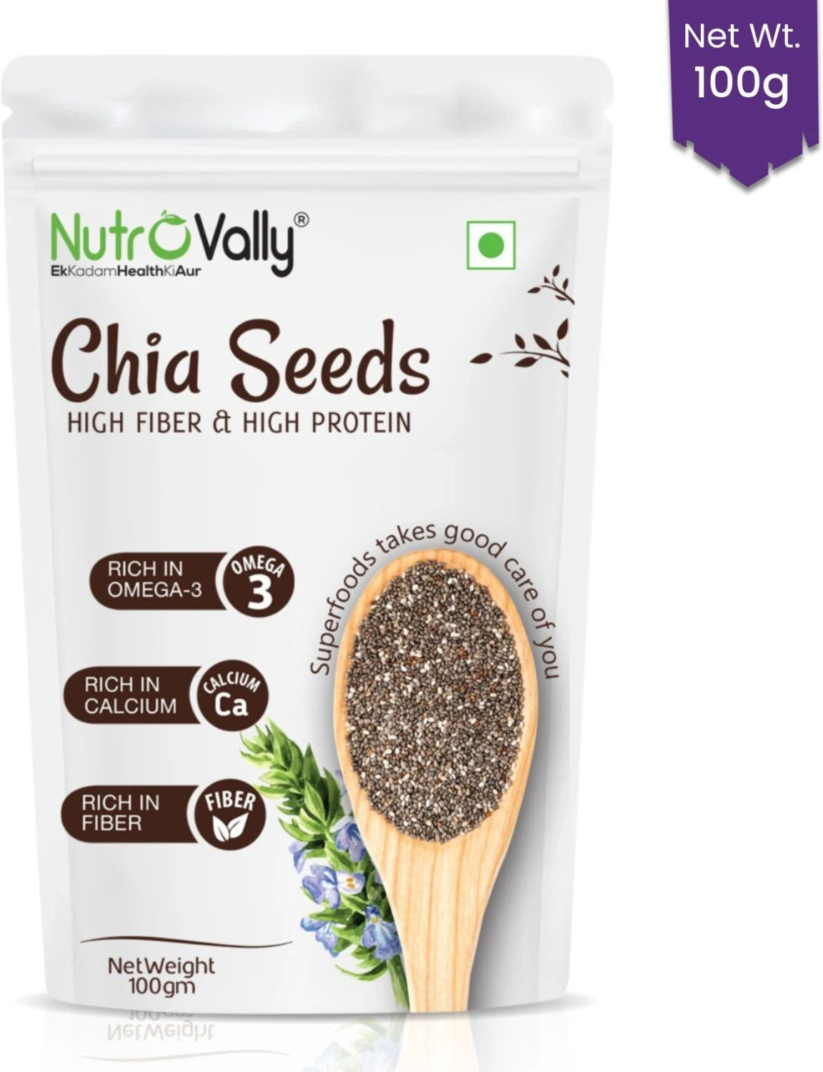 Image of NutroVally - Chia Seeds for Weight Loss | Loaded with Omega3 & Antioxidants Rich | Premium Chia Seeds