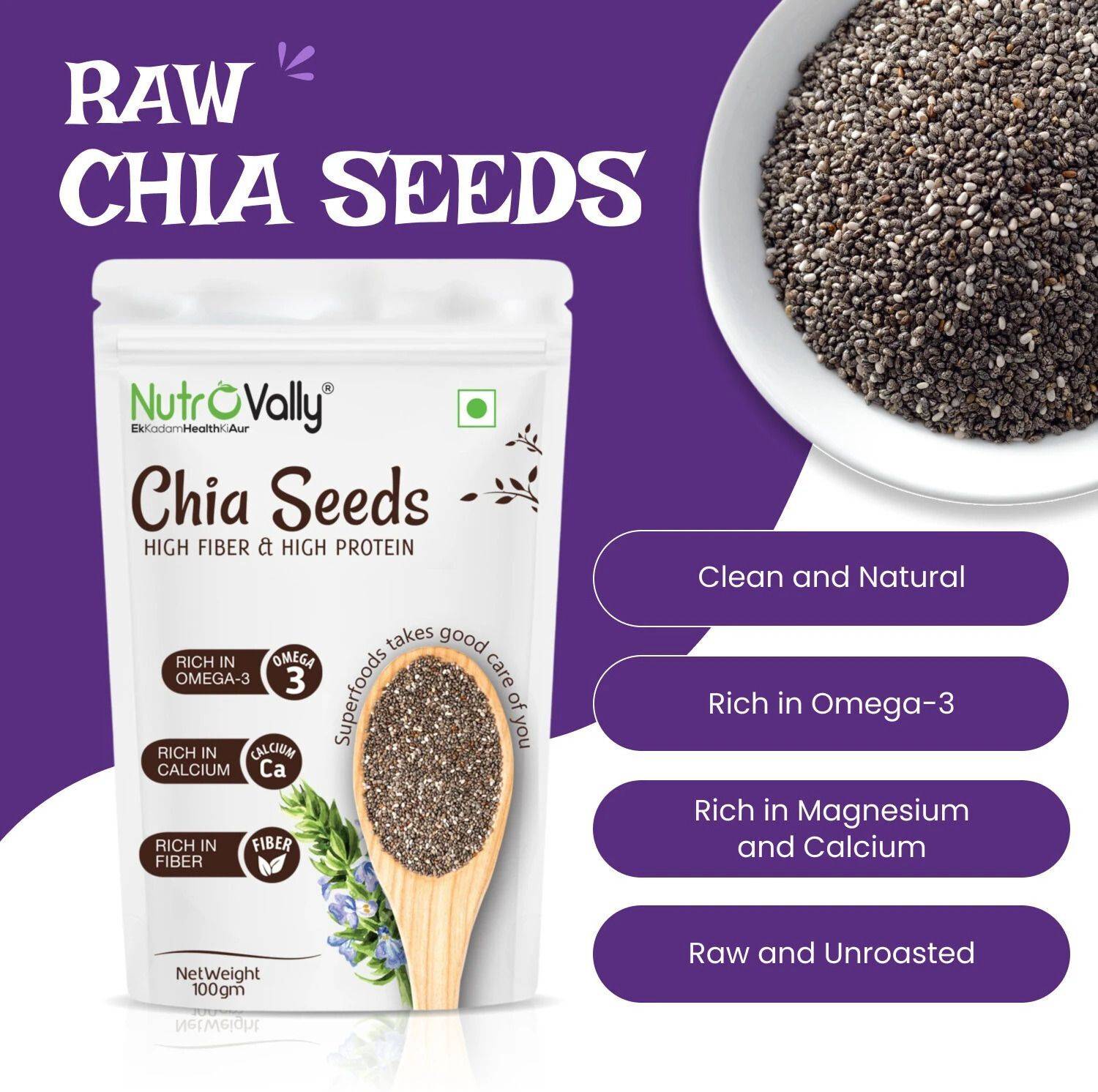 - Chia Seeds for Weight Loss | Loaded with Omega3 & Antioxidants Rich | Premium Chia Seeds - Image 2