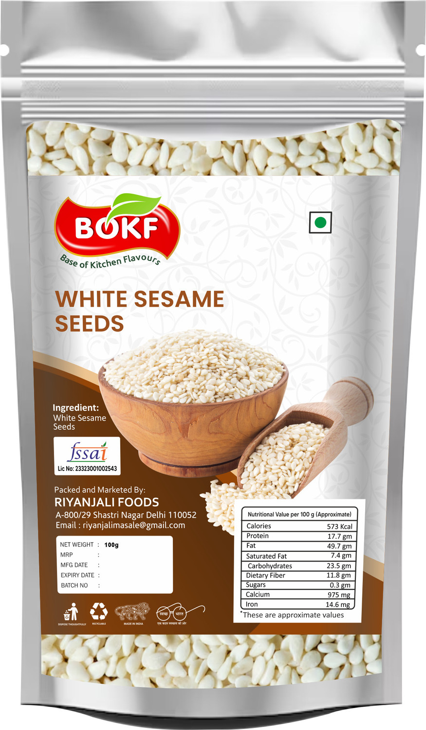 Image of BOKF Safed til / White Sesame Seeds