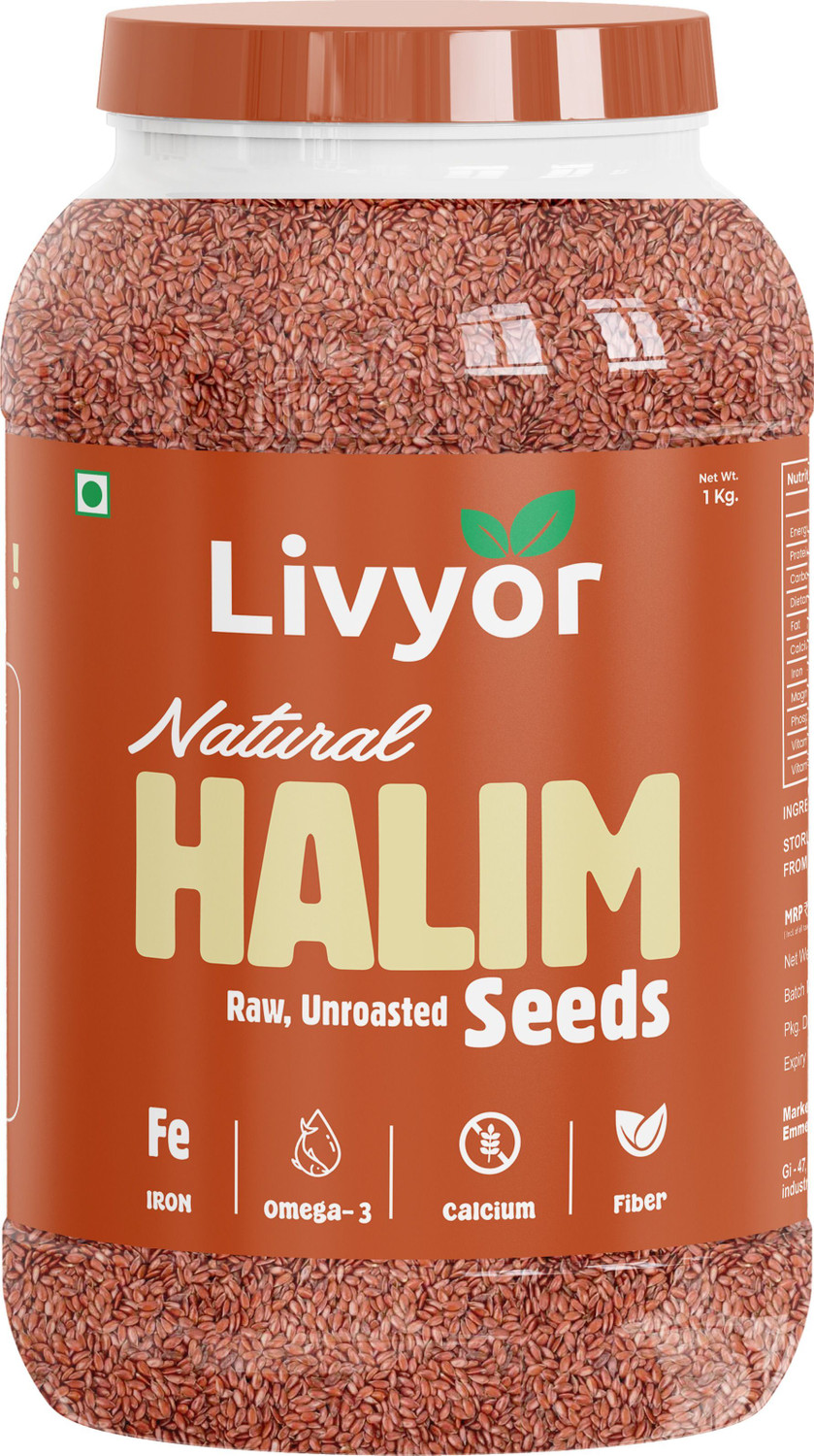 Image of LIVYOR Halim Seeds High in Fibre | Helps in hair growth | Rich in Omega 3 Garden Cress Seeds
