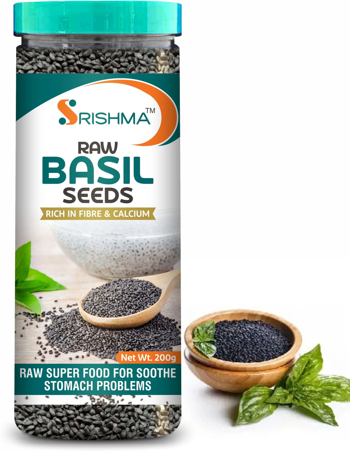 Image of Srishma Raw Basil / Sabja /Tukhmariya seed for Weight loss with Omega 3 , Zinc and Fiber Basil Seeds
