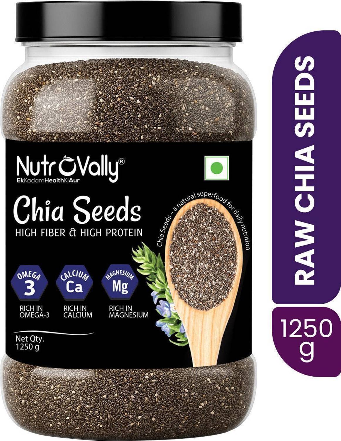 NutroVally Raw Chia Seeds for Weight Loss with Omega 3 , Calcium