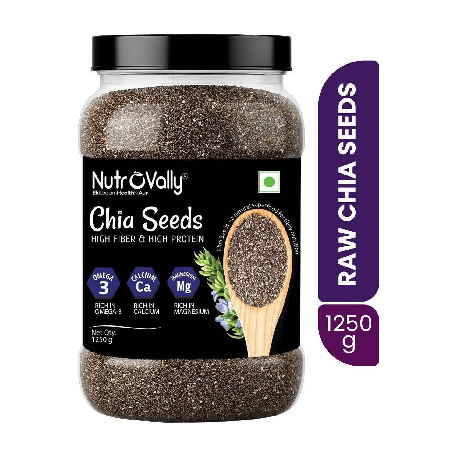 NutroVally Raw Chia Seeds for Weight Loss with Omega 3 , Calcium and Zinc Chia Seeds