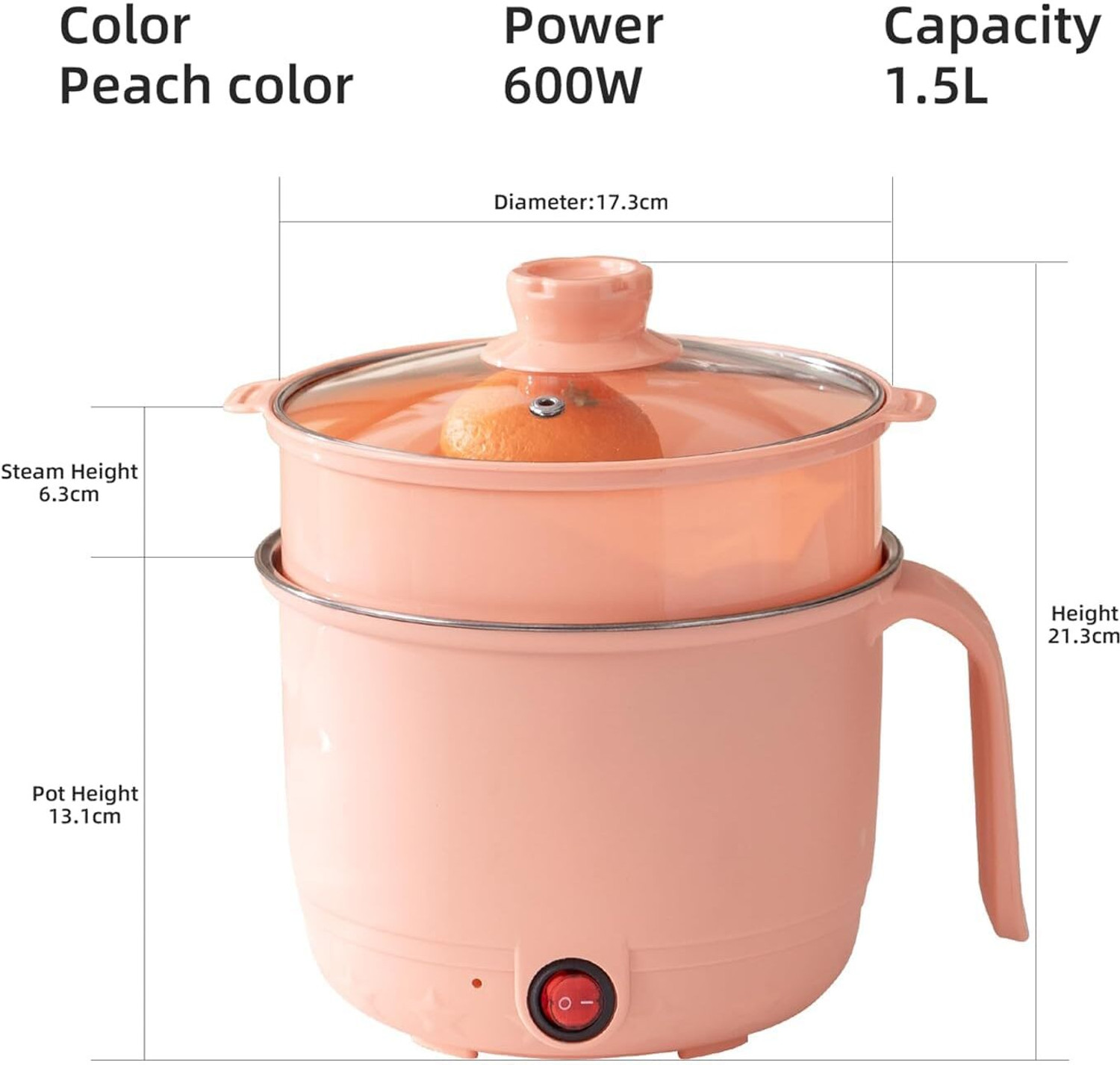 Image of Deep Cuisine Multipurpose Electric Kettle 1.5 Litter Steel Electric Pot with Steamer Noodles Multi Cooker Electric Kettle