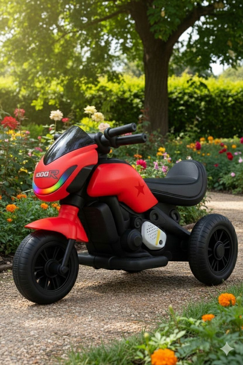 Image of oh baby Zippy Ninja Ev With Music And Lights, Forward and Backward, Built in MP3 player Bike Battery Operated Ride On (Multicolor)