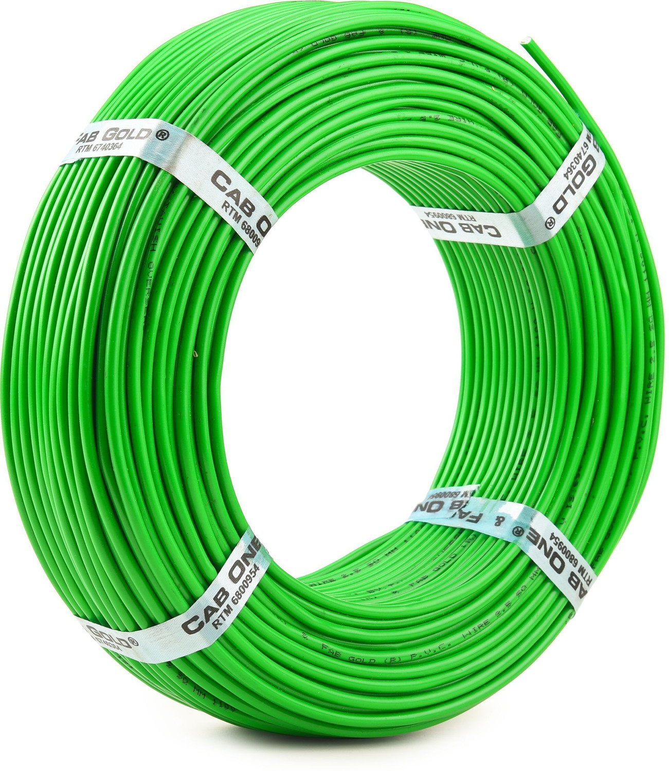 Image of CabOne Copper 1.0 sqmm 90 MTR FR PVC Multi Strand Electric House single Copper wire 1 sq /mm Green 300 ft. Wire