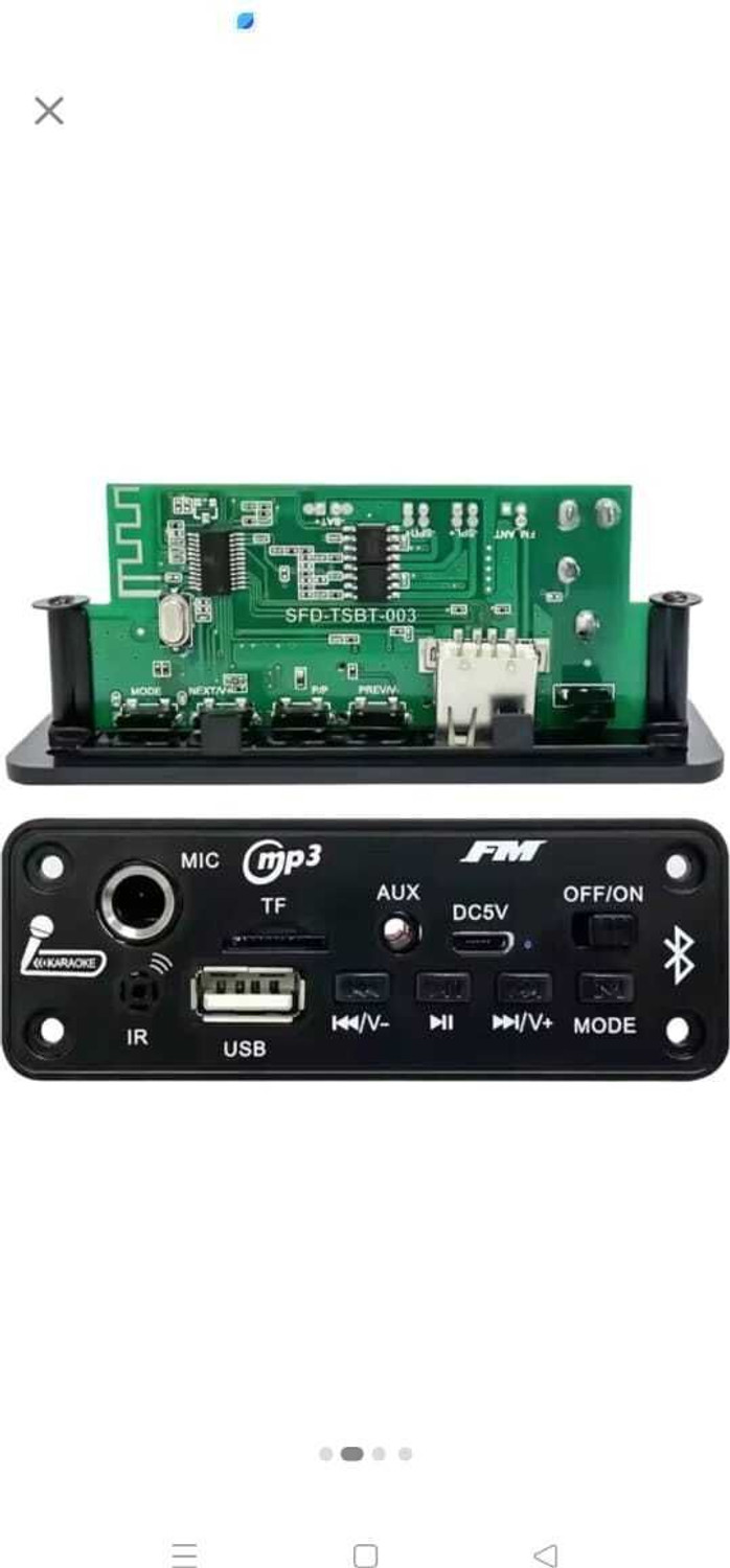 Image of DKGROW Bluetooth MP3 Module with Remote 2400mAh Battery 2 Connector Wires| USB ,MIC AUX Electronic Components Electronic Hobby Kit