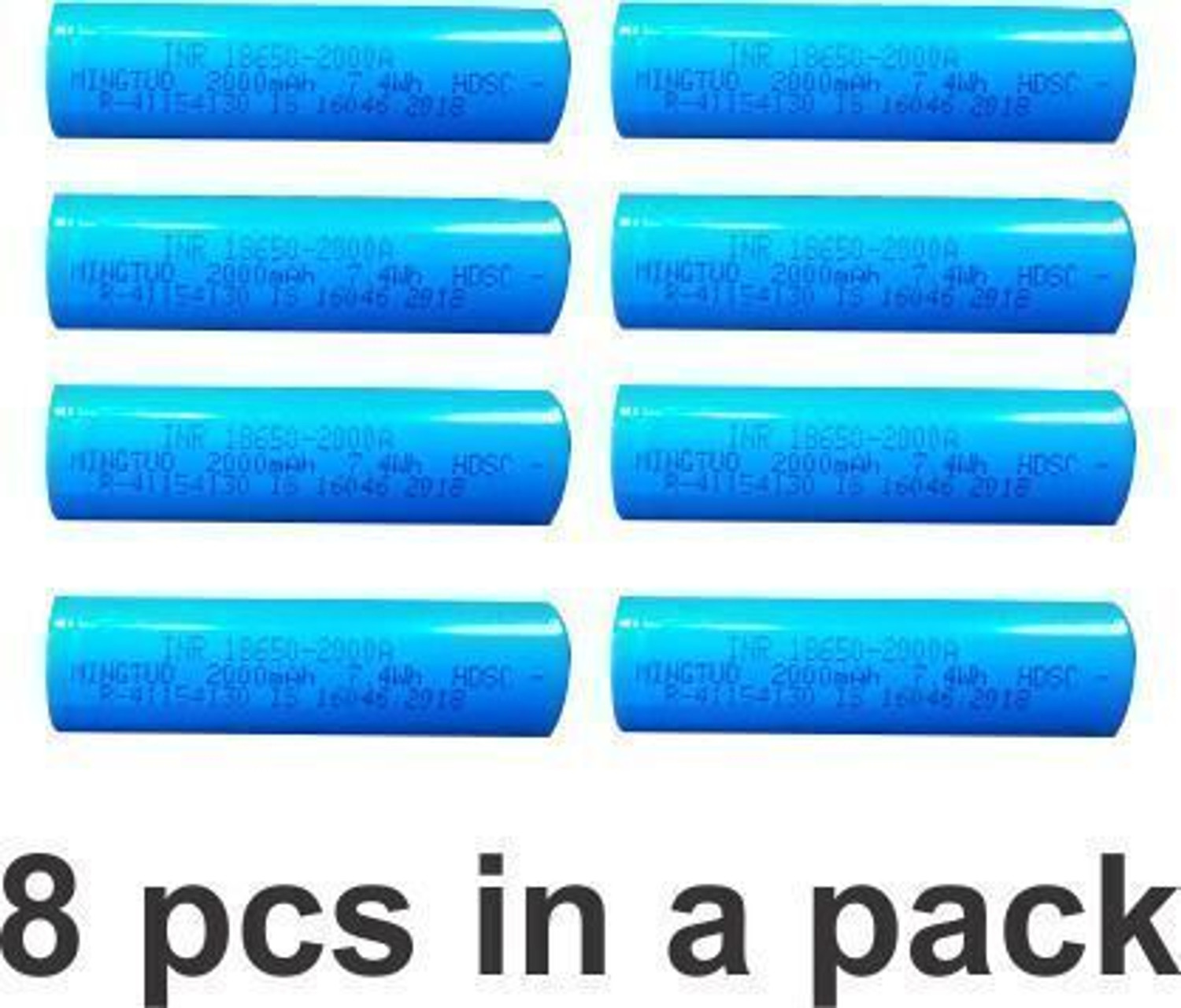 Image of Shri Lithium battery 2000 mah3.7v Rechargeable Pack of 8 BatteryS Alternative Energy Electronic Hobby Kit