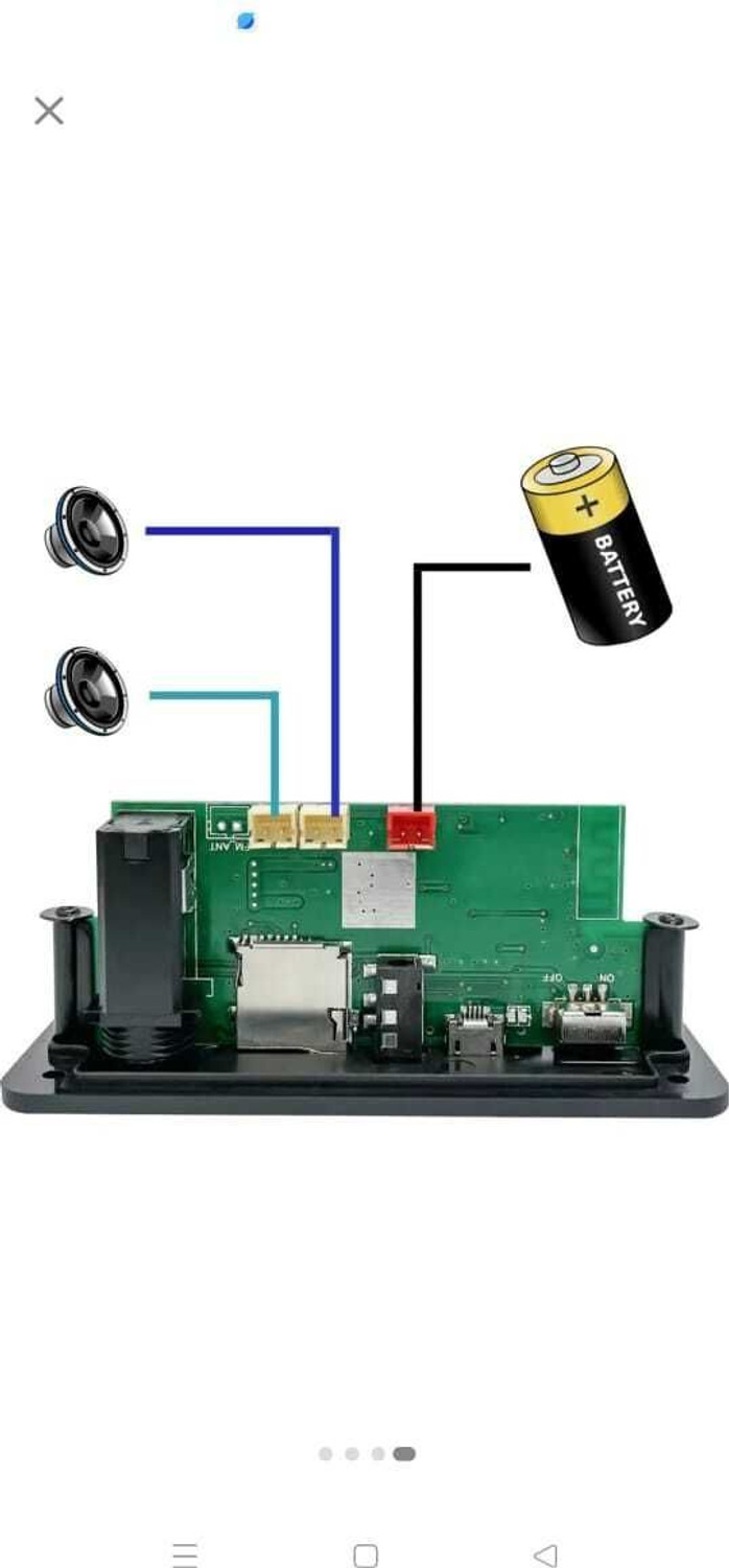 Image of DKGROW Bluetooth MP3 Module with Remote 2400mAh Battery 2 Connector Wires| USB ,MIC AUX Electronic Components Electronic Hobby Kit
