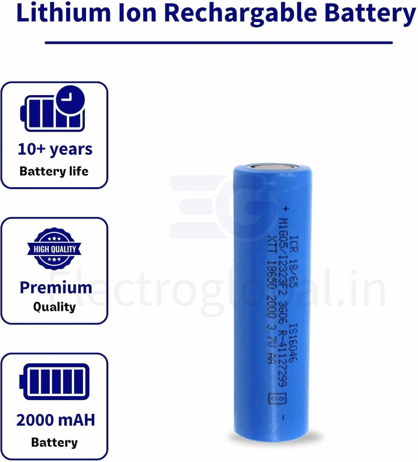 Image of Shri Lithium battery 2000 mah3.7v Rechargeable Pack of 8 BatteryS Alternative Energy Electronic Hobby Kit