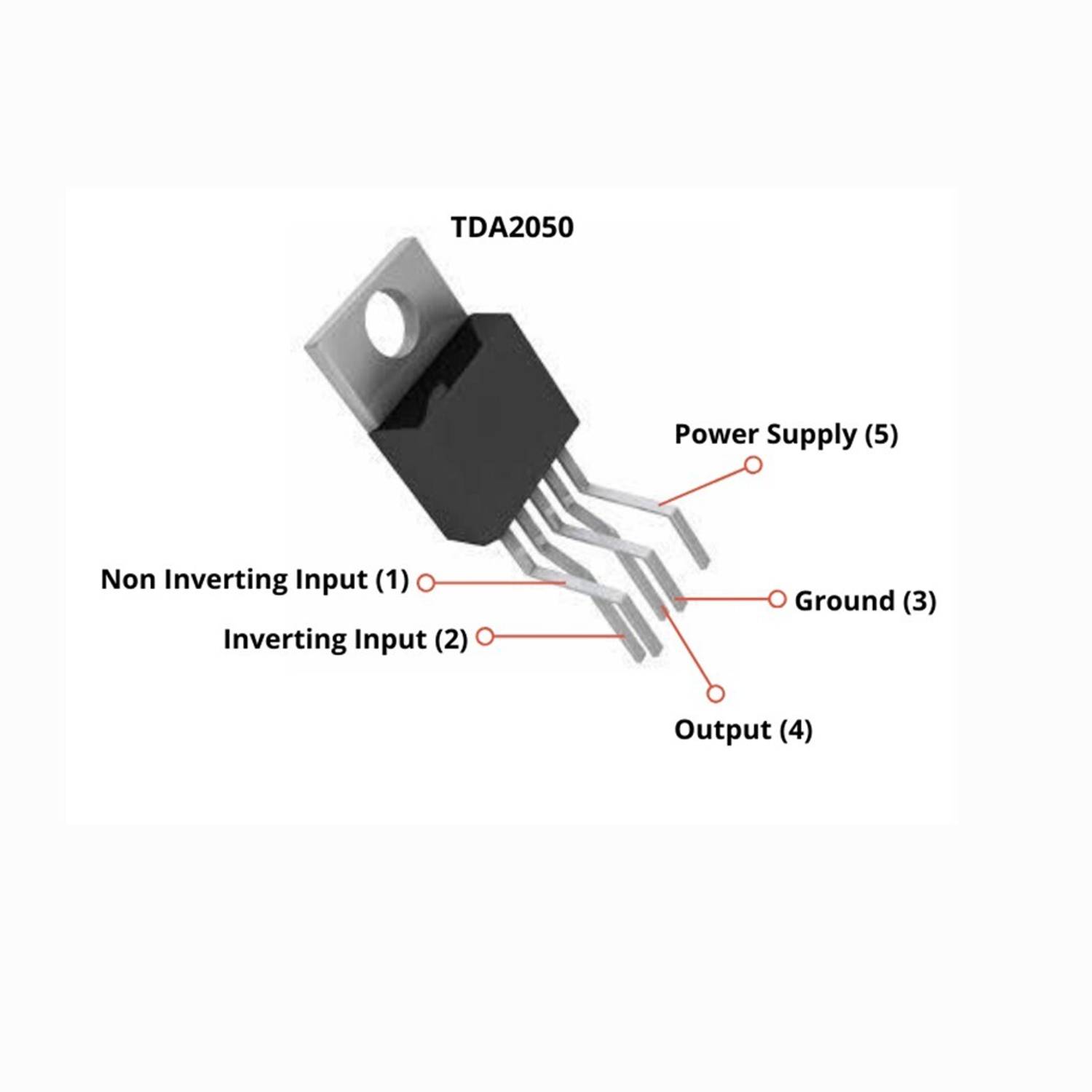 2x TDA2050 tda 2050 32w Audio Power Amplifier IC 5-Pin TO220-5