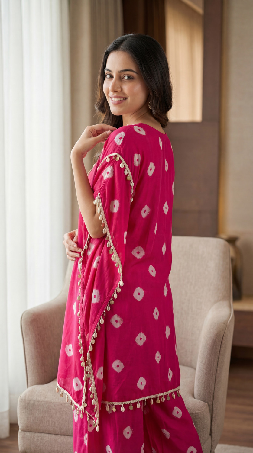 Image of HouseOfCommon Women Kaftan Palazzo Ethnic Jacket Set