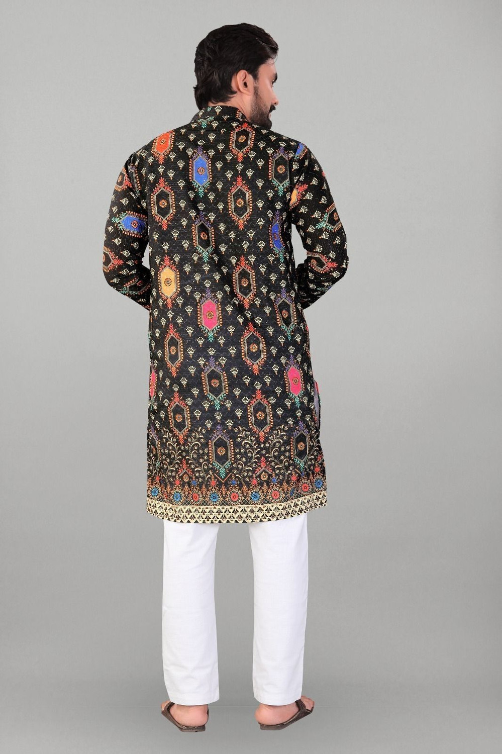 Image of Liten Men Printed Straight Kurta