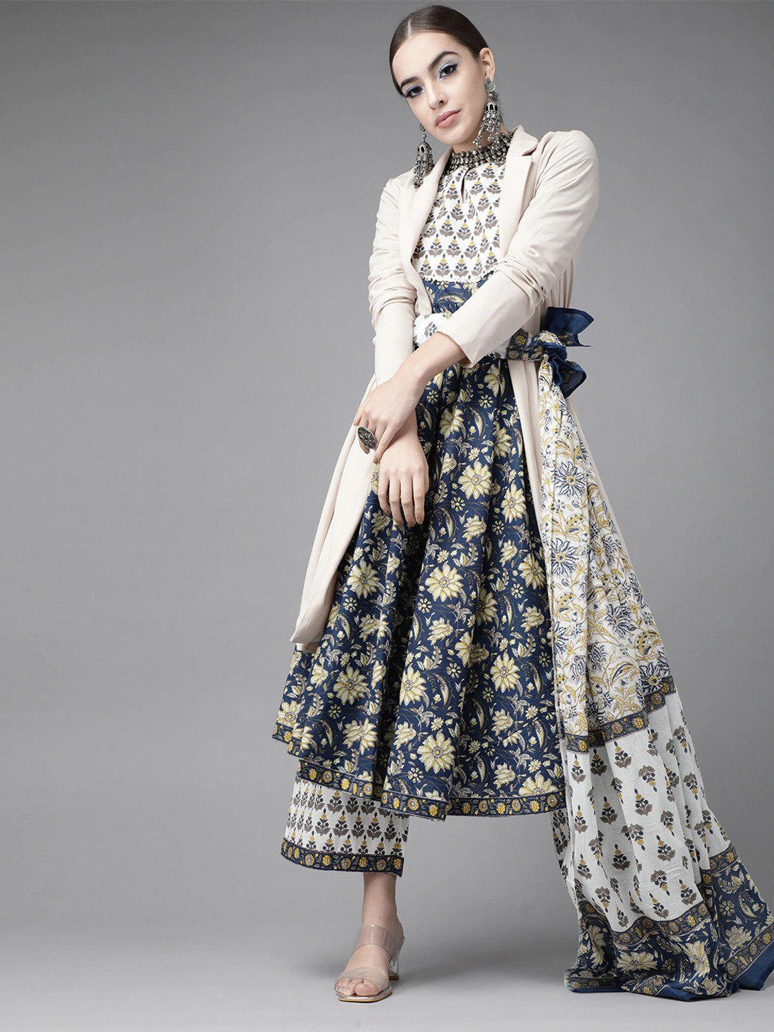 Image of The Style Story Women Kurta Pant Dupatta Set