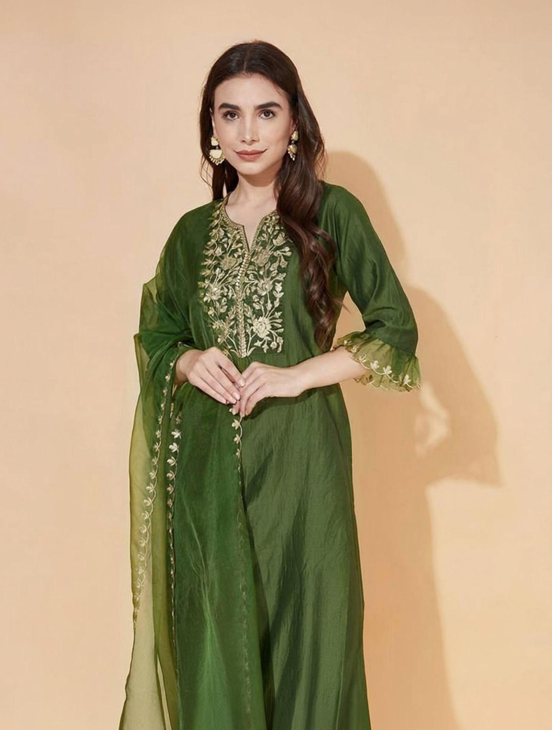 JAINICA Women Kurta Pant Dupatta Set