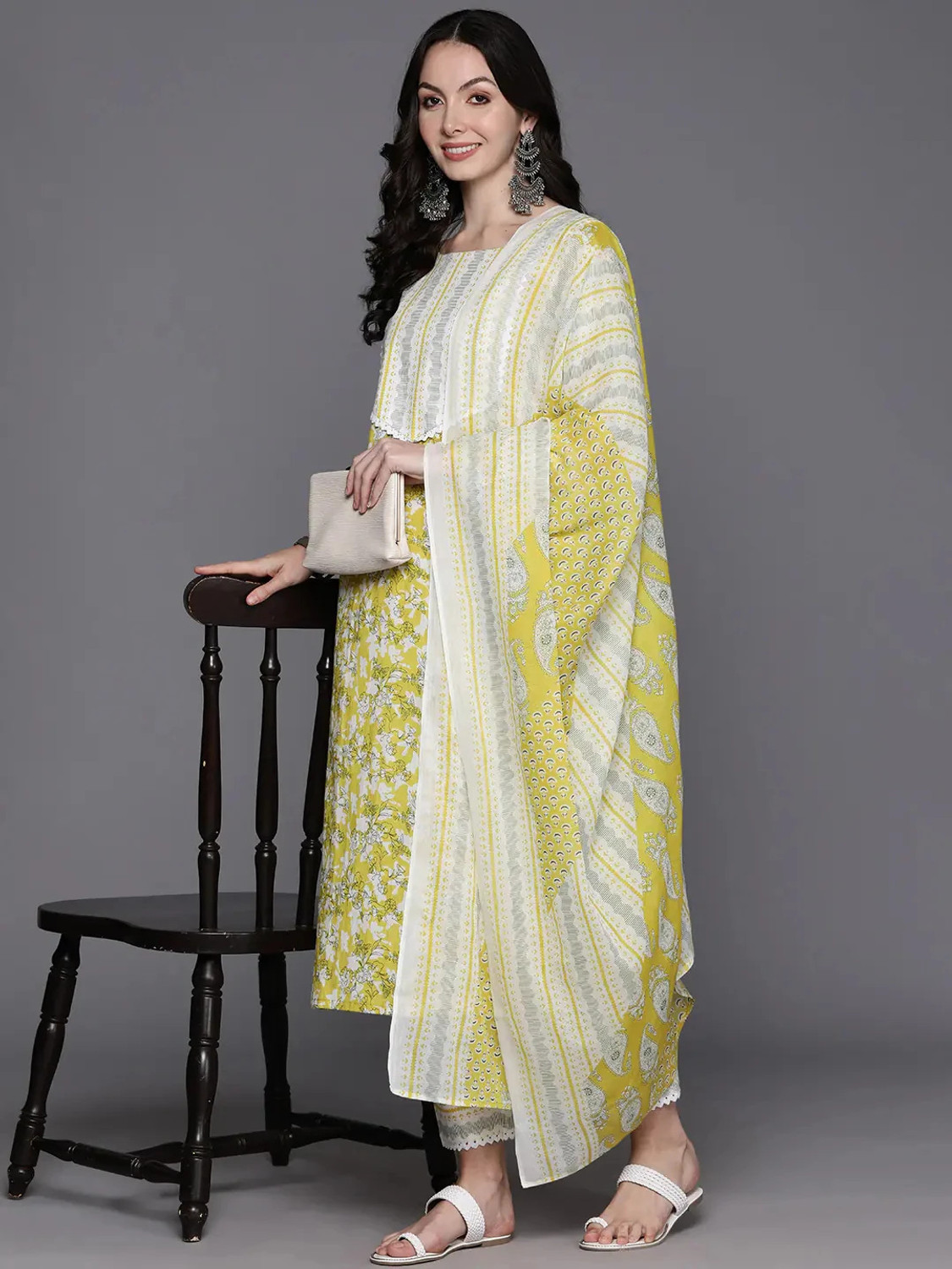 Image of Lamba Creations Women Kurta Pant Dupatta Set
