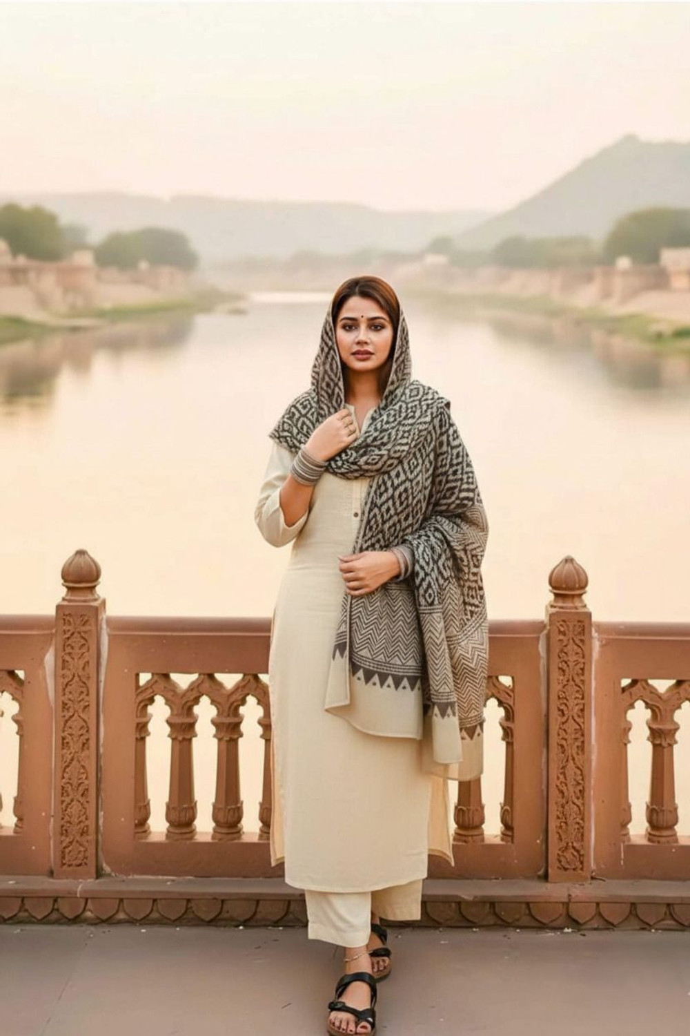 Image of Lamba Creations Women Kurta Pant Dupatta Set