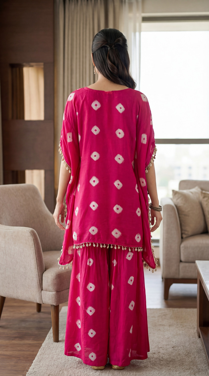 Image of HouseOfCommon Women Kaftan Palazzo Ethnic Jacket Set