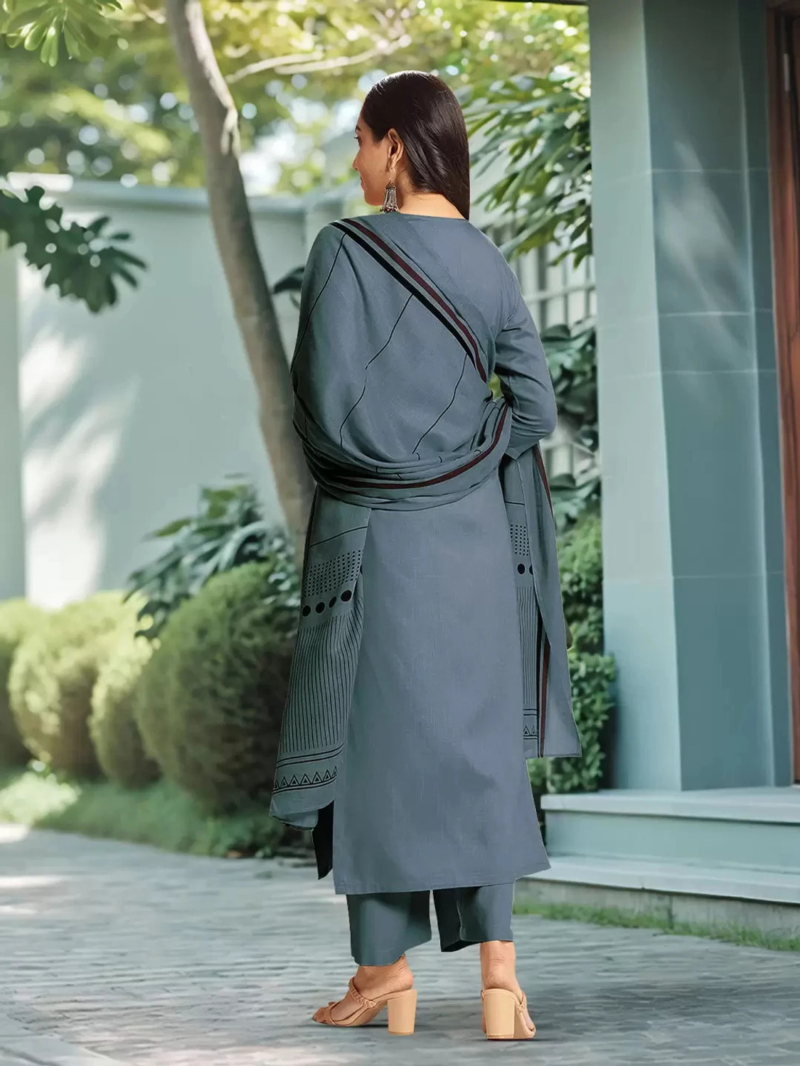 Image of Lamba Creations Women Kurta Pant Dupatta Set