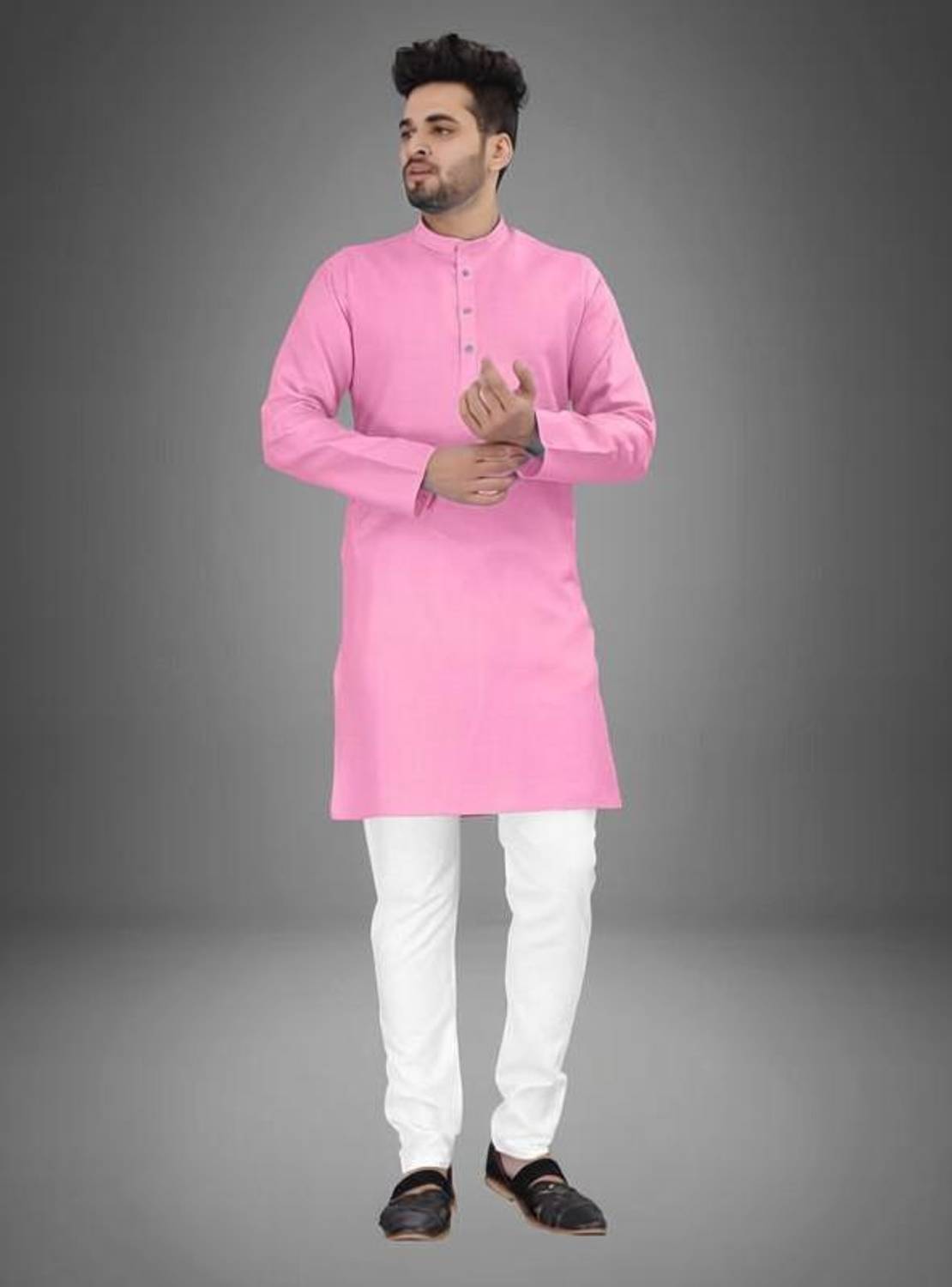 CRYSTALREVENUE Men Solid Straight Kurta