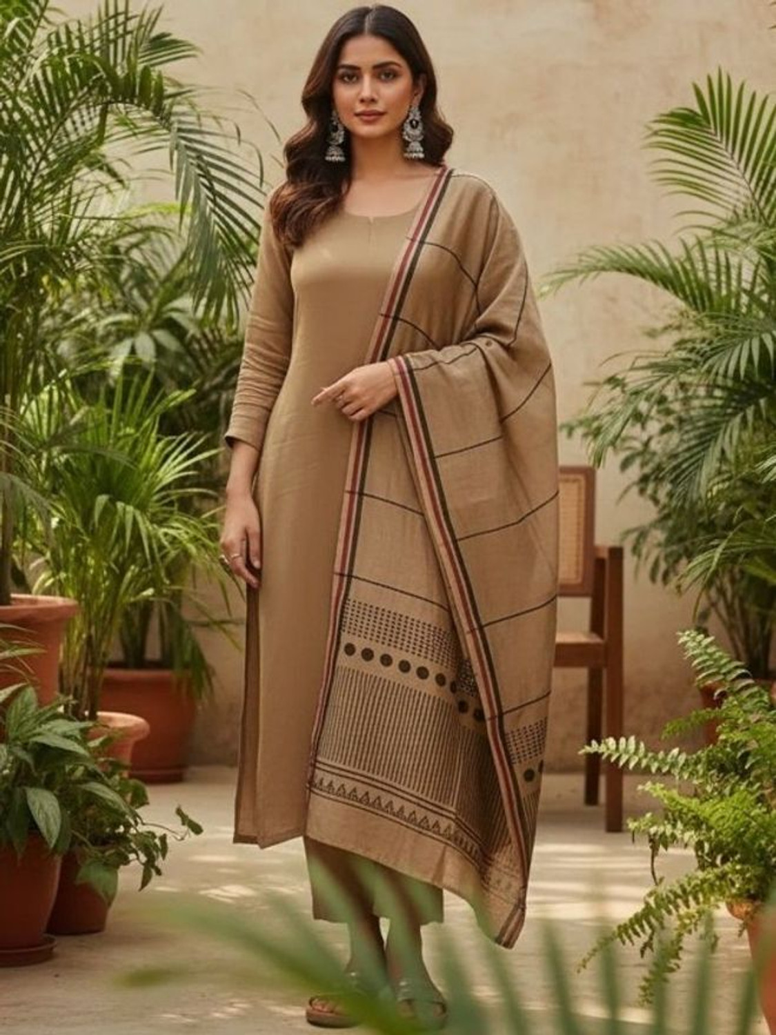Image of RAJAPARA CREATION Women Kurti Palazzo Dupatta Set