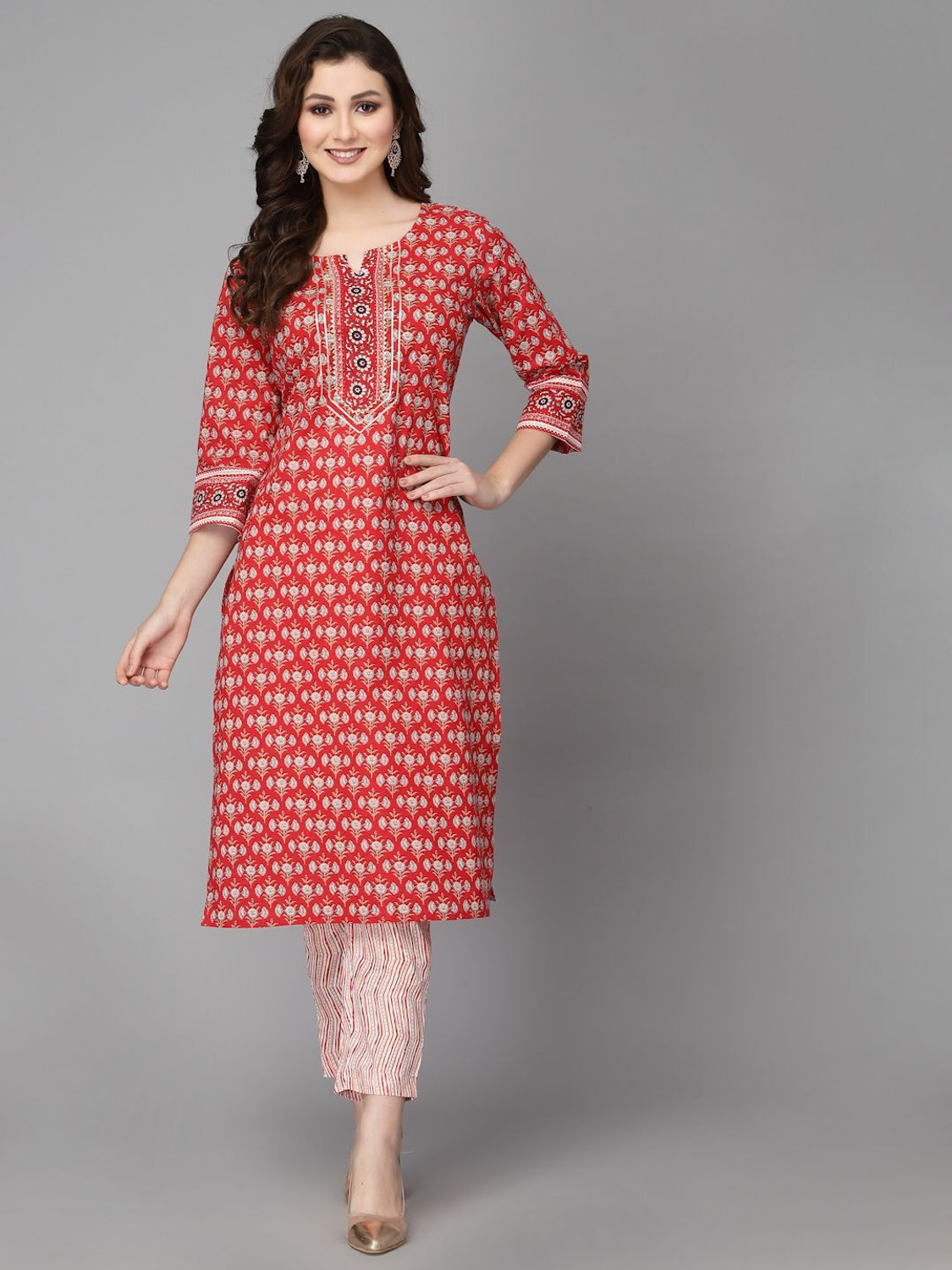 Image of his&her Women Kurta Pant Dupatta Set