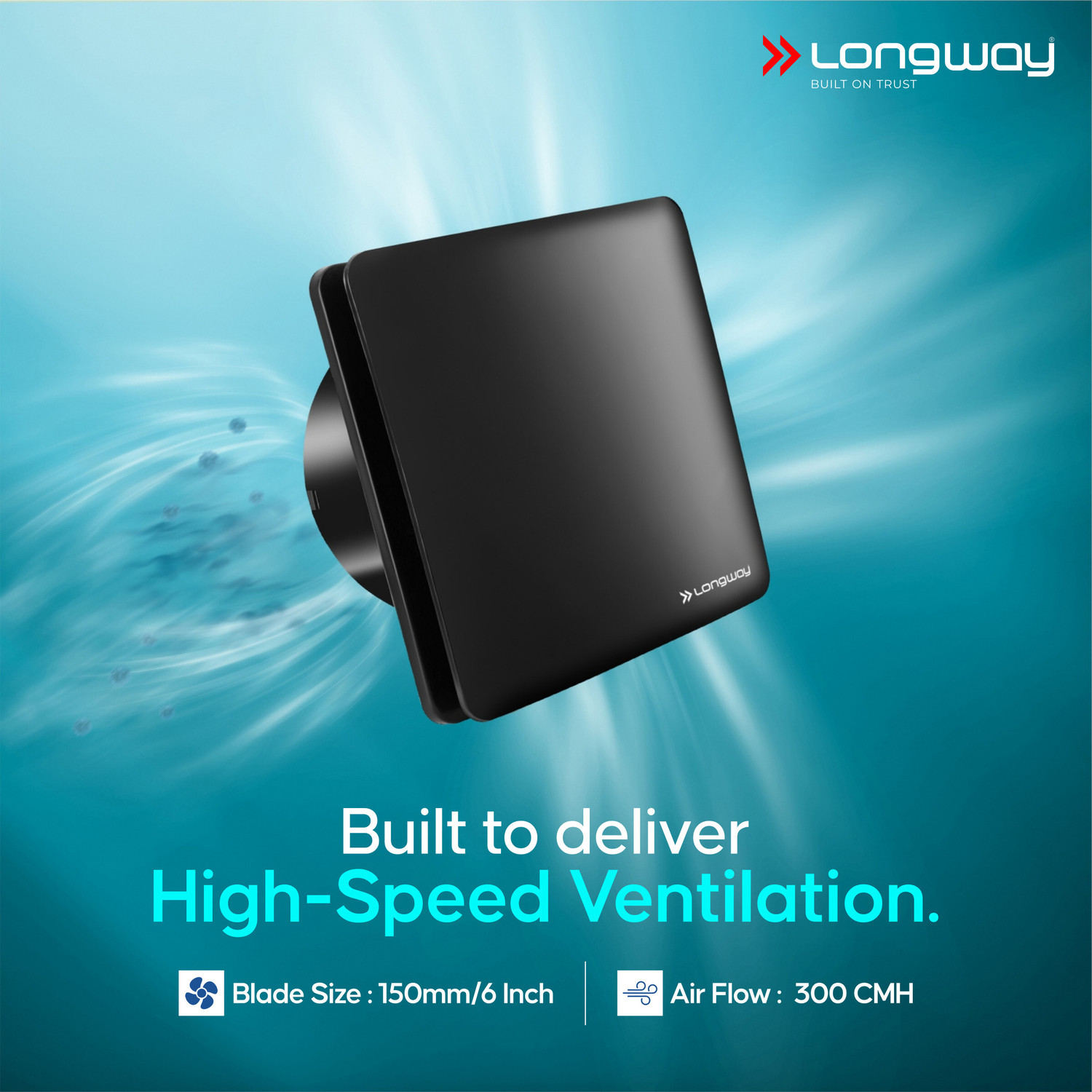 Image of Longway FreshX Energy Efficient Exhaust | Low Noise | Energy Efficient | Rust Proof 150 mm Exhaust Fan