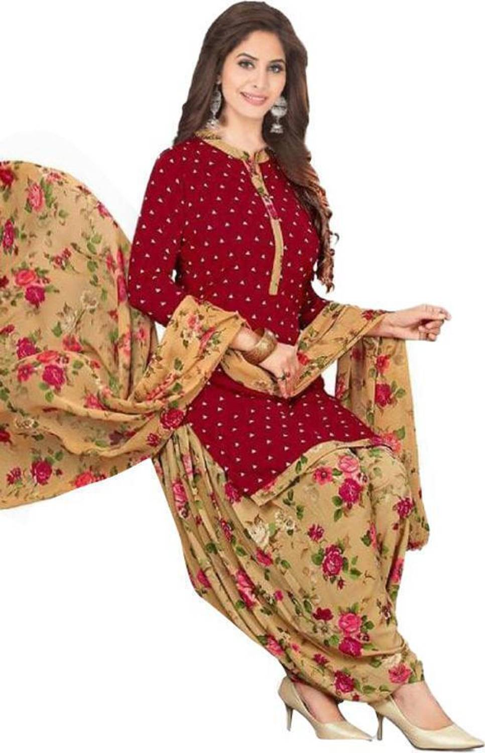 Aagam Crepe Printed Salwar Suit Material