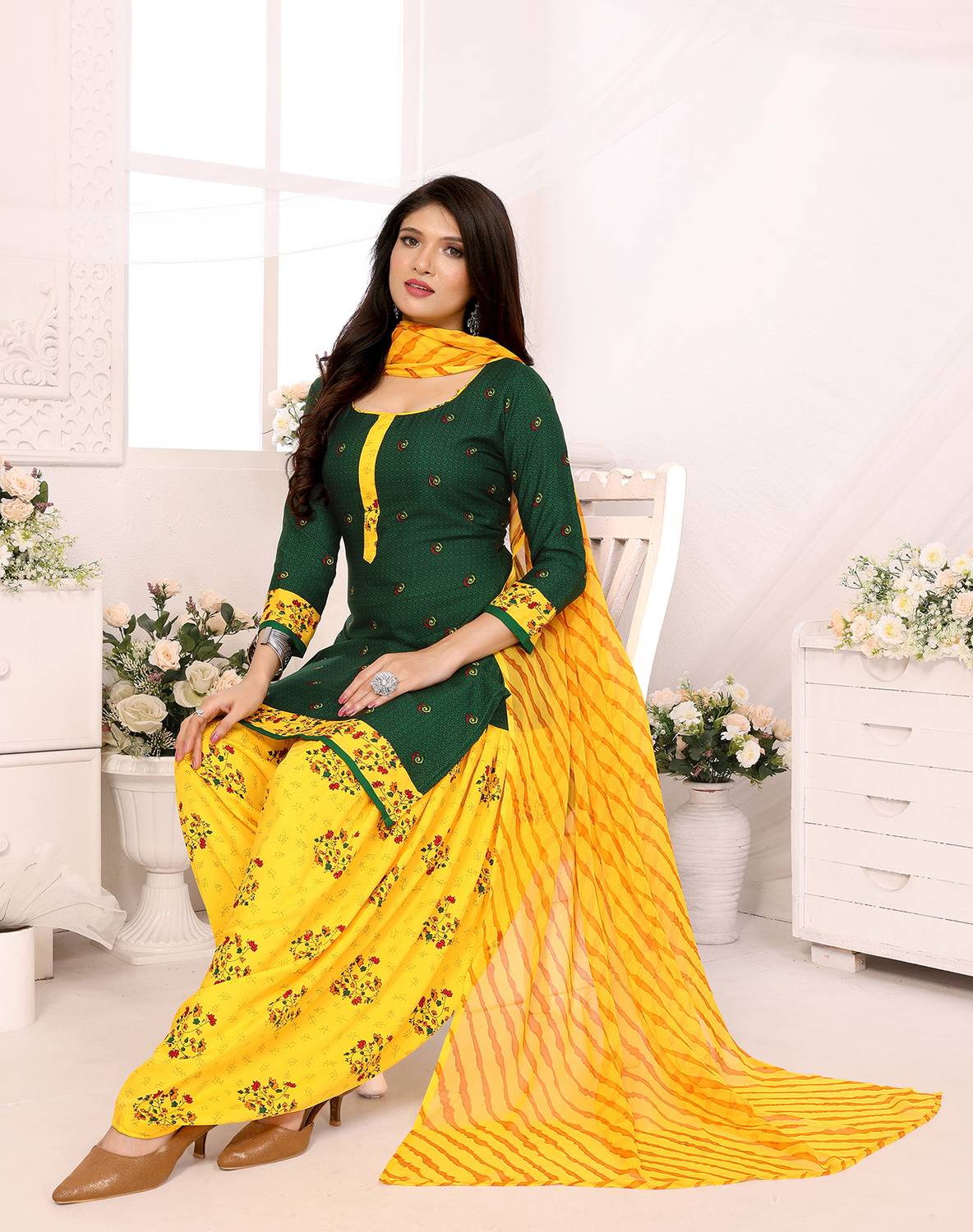 Aagam Crepe Printed Salwar Suit Material