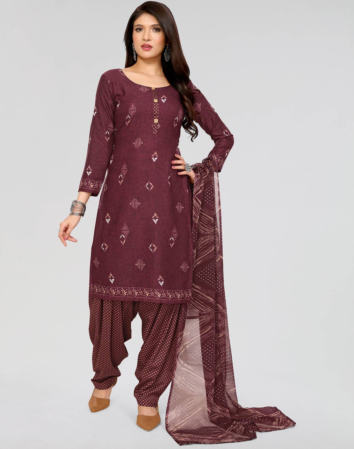 ANIRAV Crepe Printed Salwar Suit Material