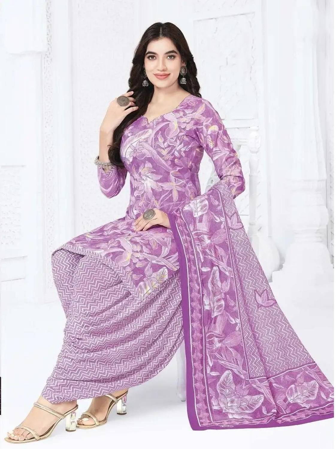 DUTT TEXTILE Crepe Printed Salwar Suit Material