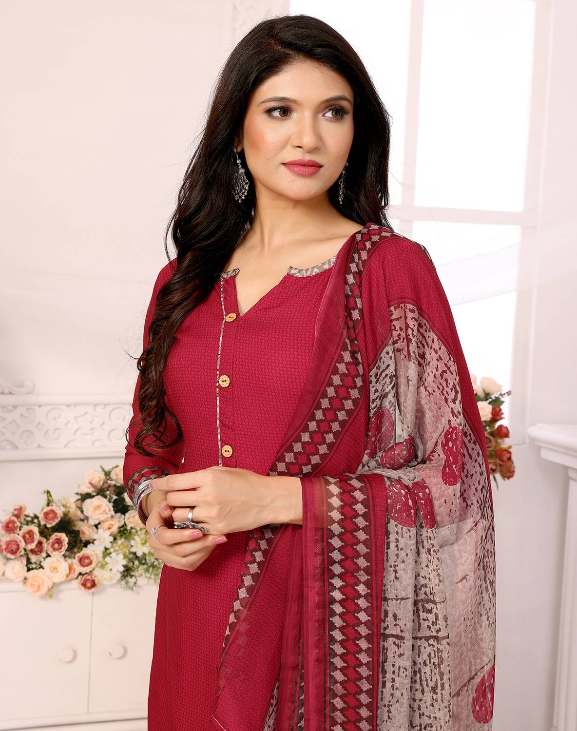 Aagam Crepe Printed Salwar Suit Material